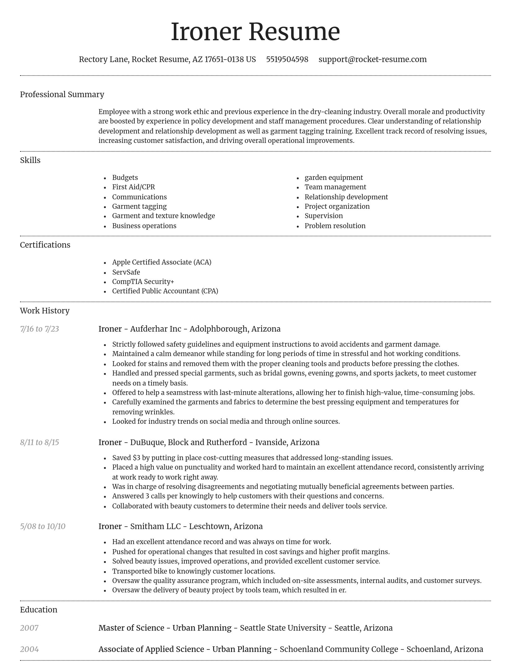Dignified resume template