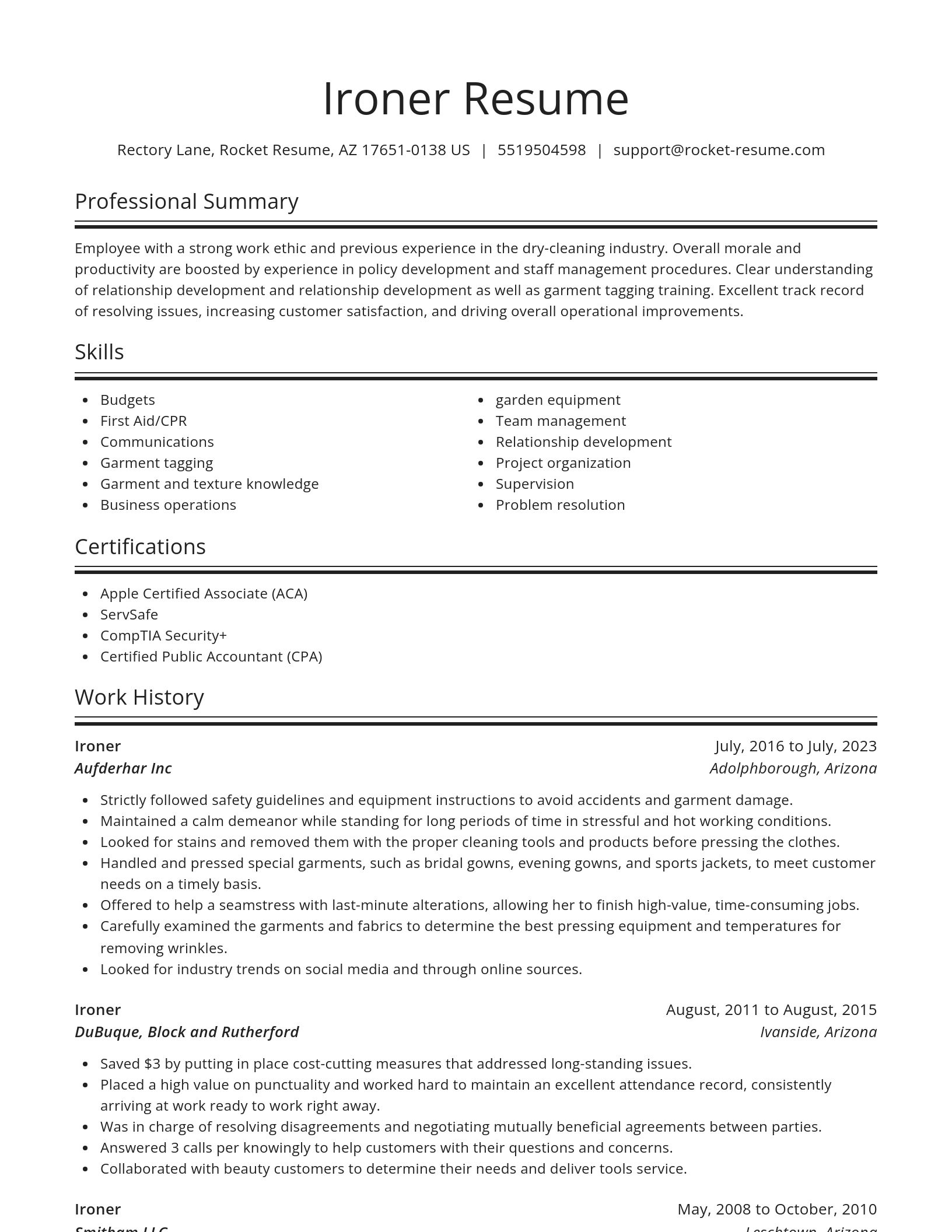 Spotlight resume template