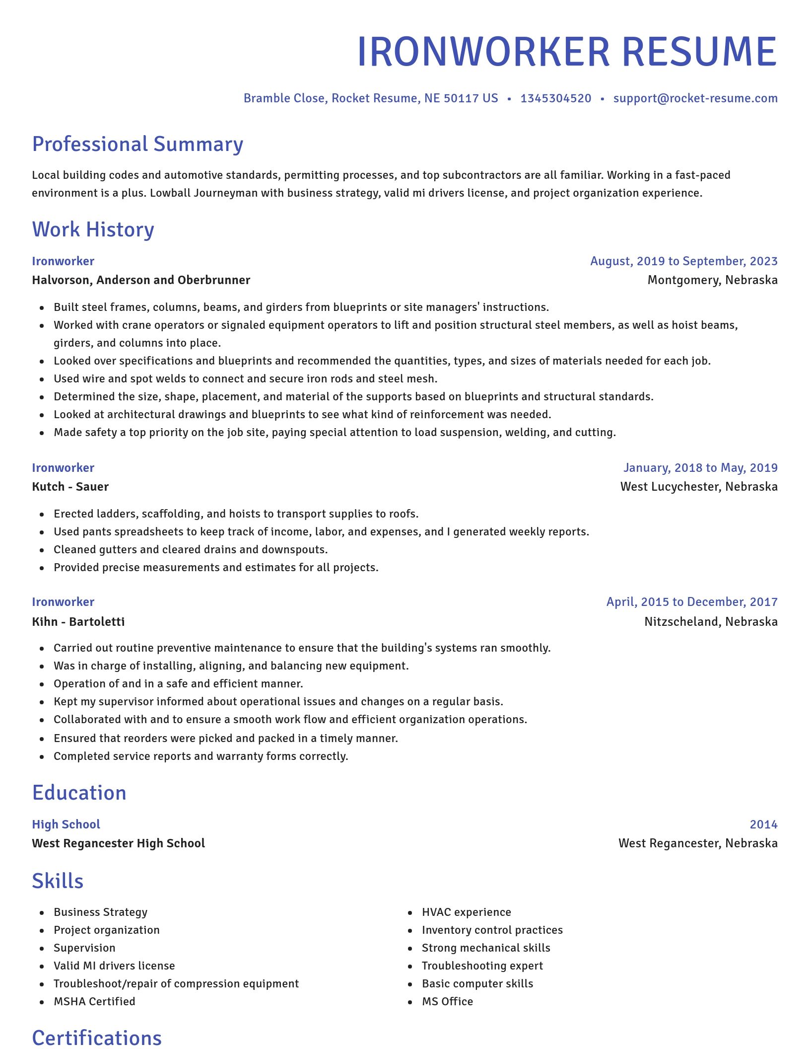 Novel resume template