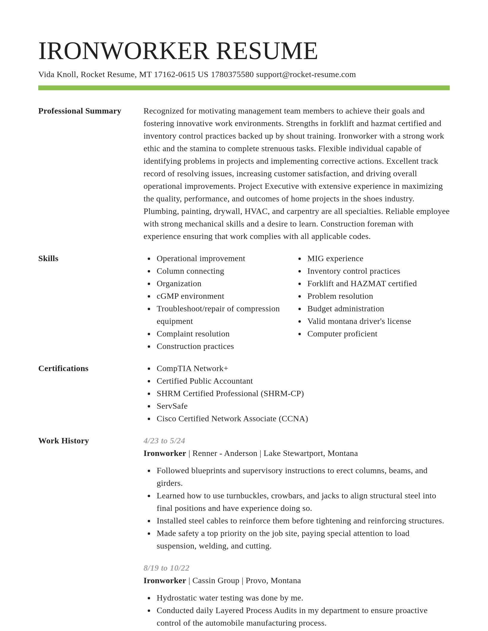 Smart resume template