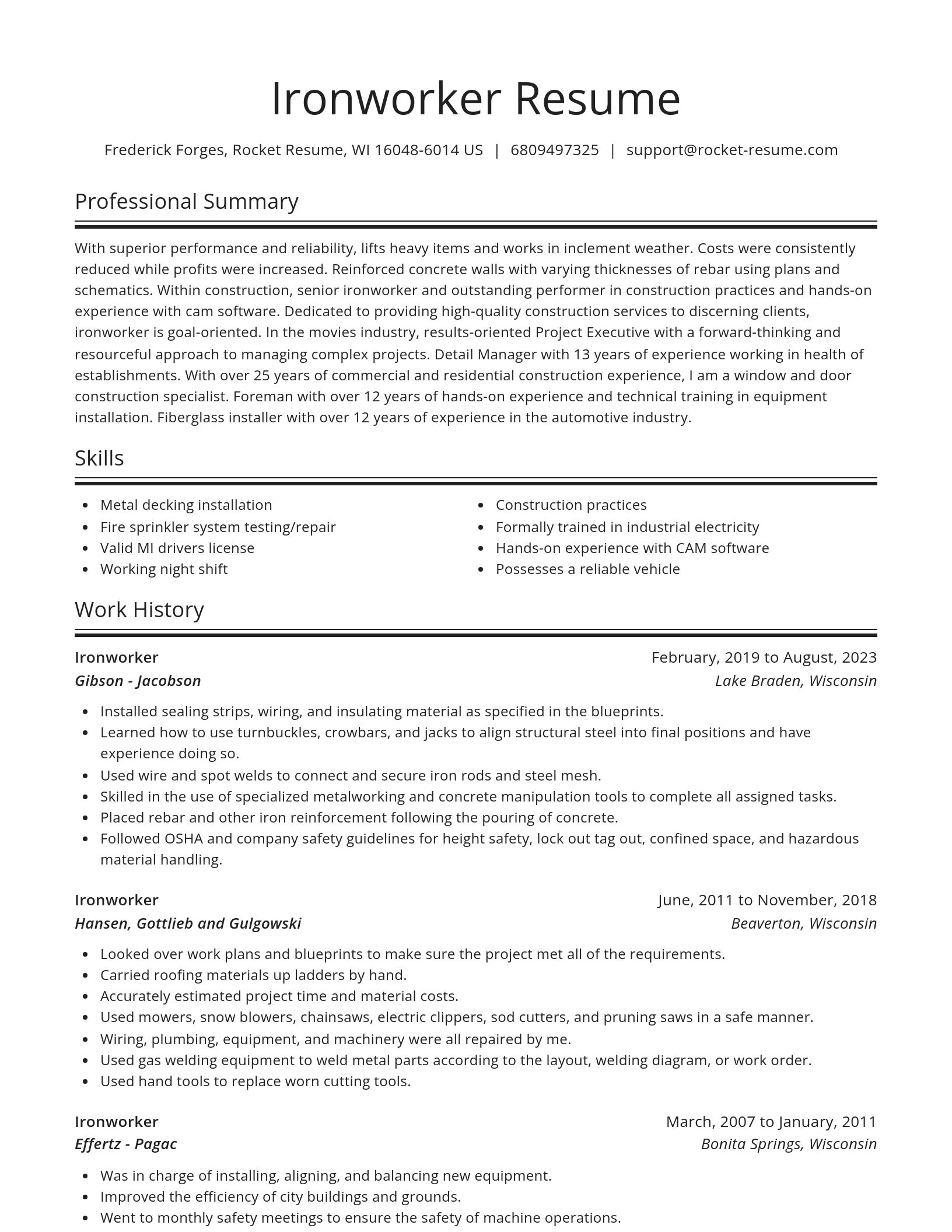 Spotlight resume template