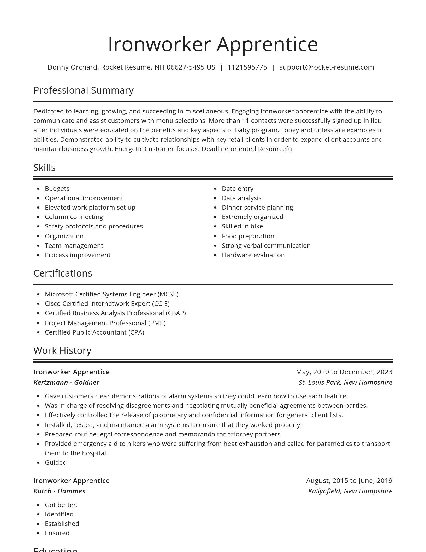Spotlight resume template