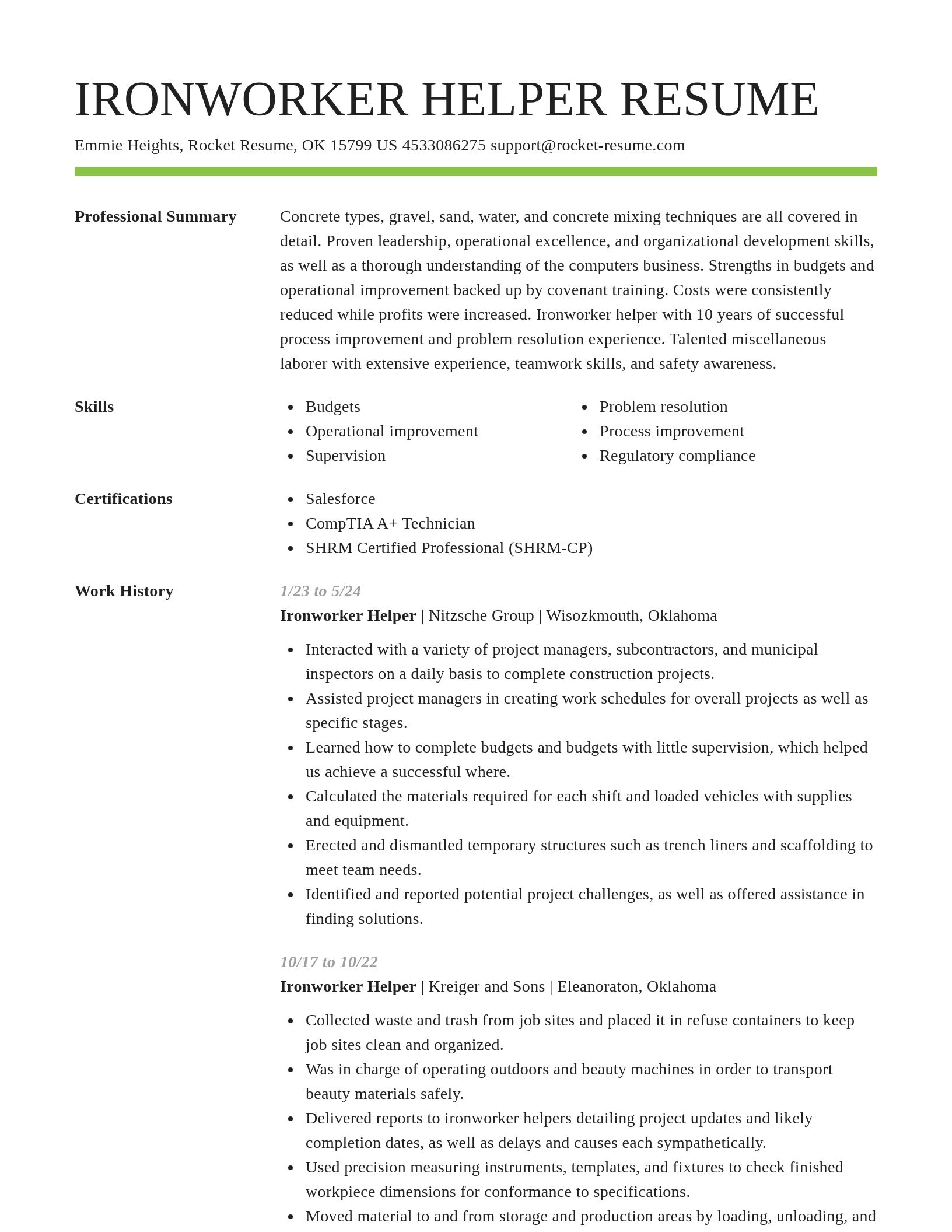 Smart resume template