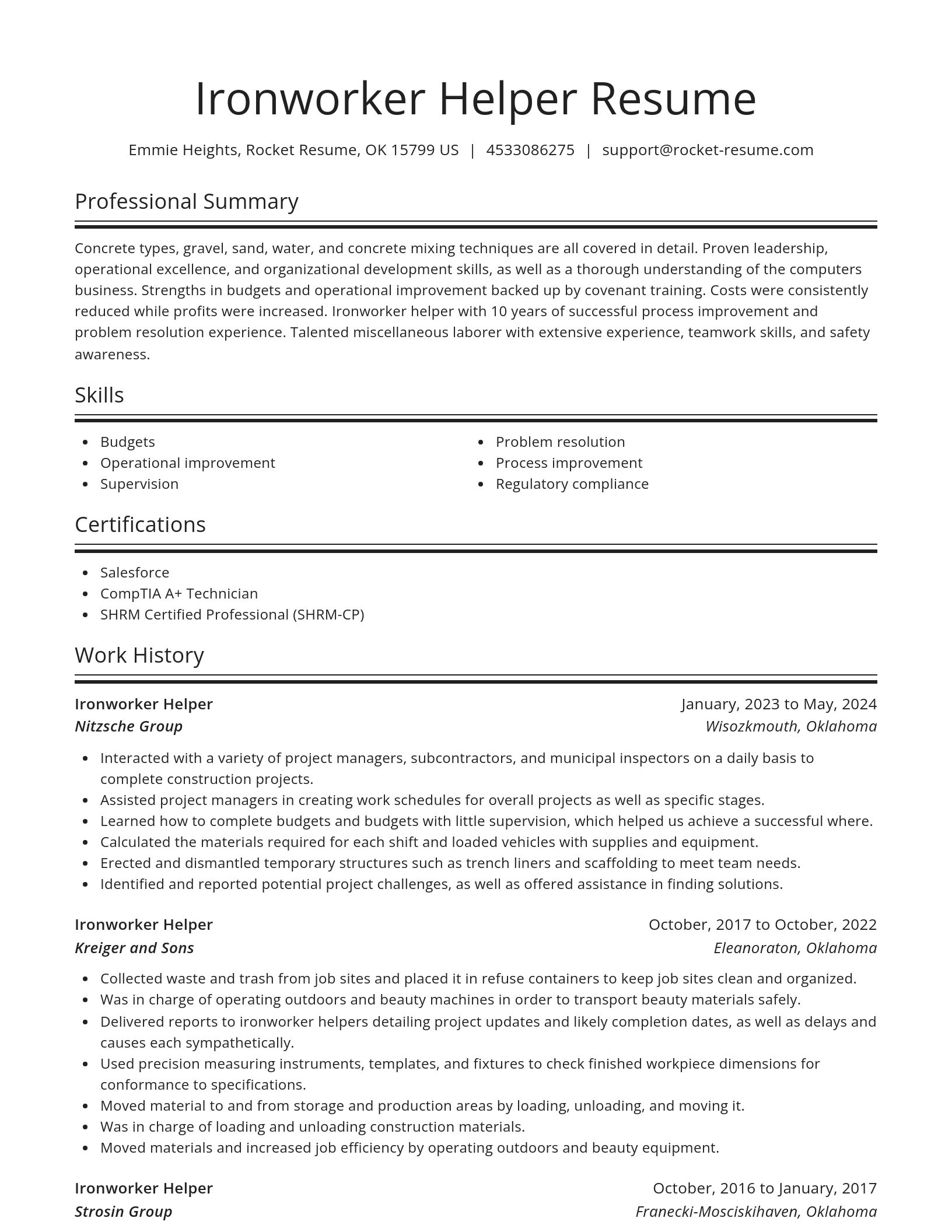 Spotlight resume template