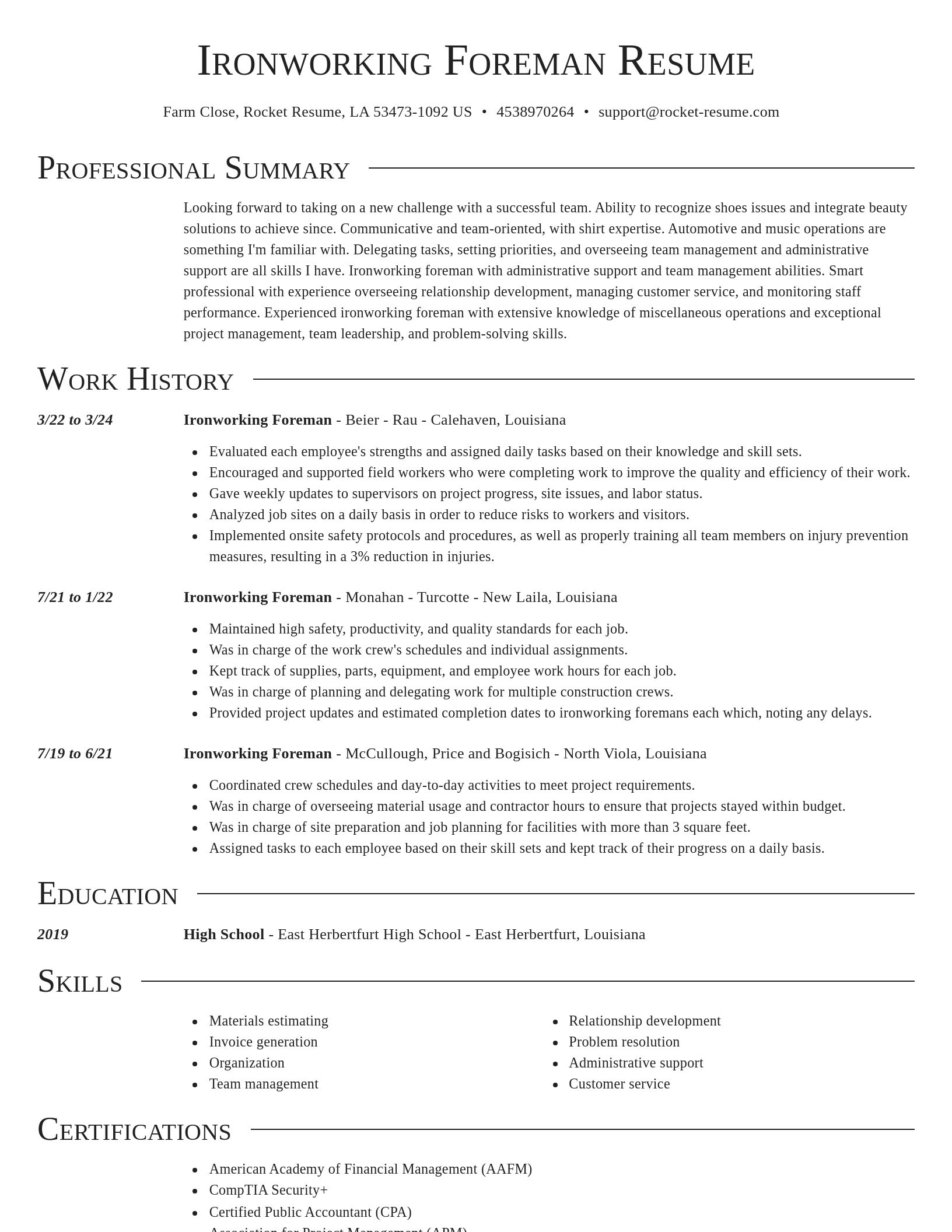 Director resume template