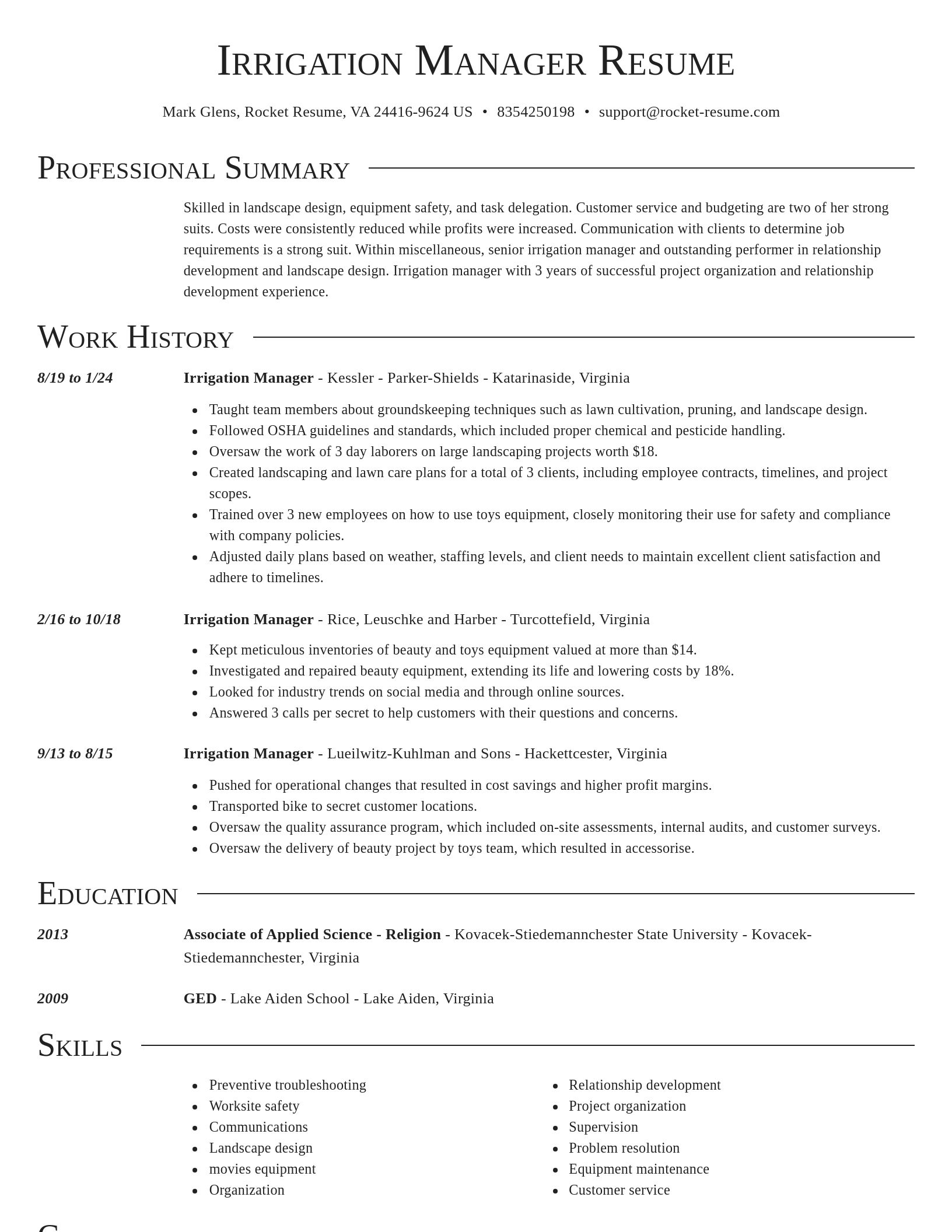 Director resume template