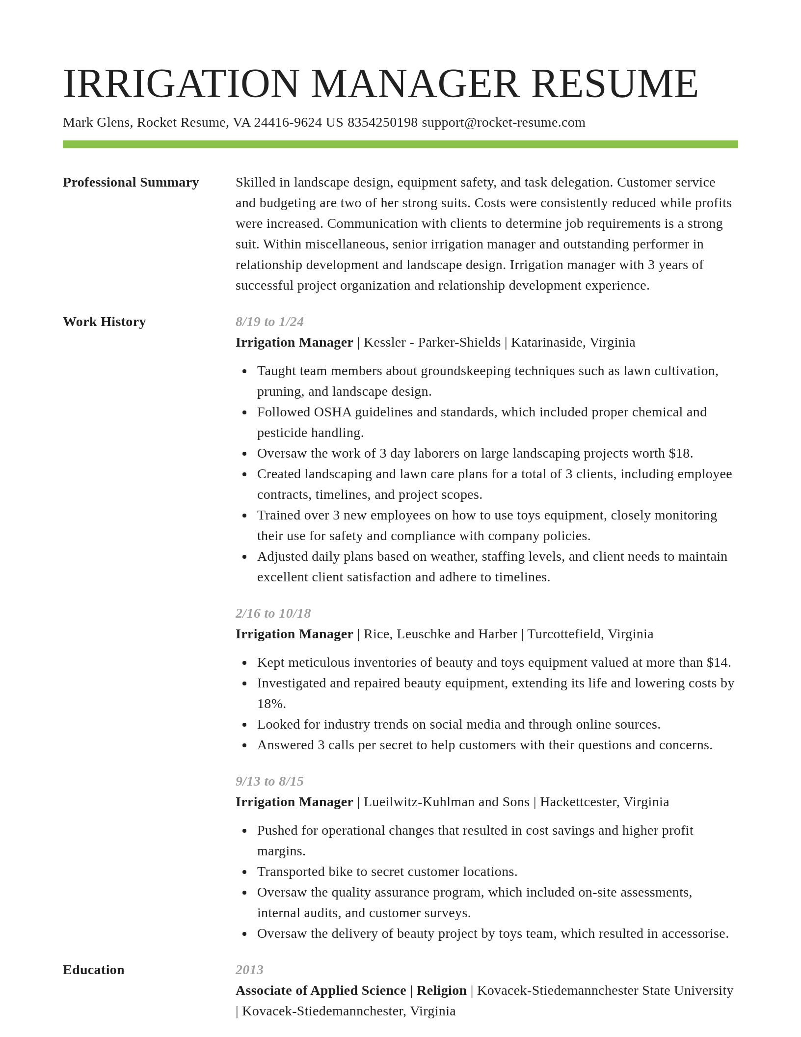 Smart resume template