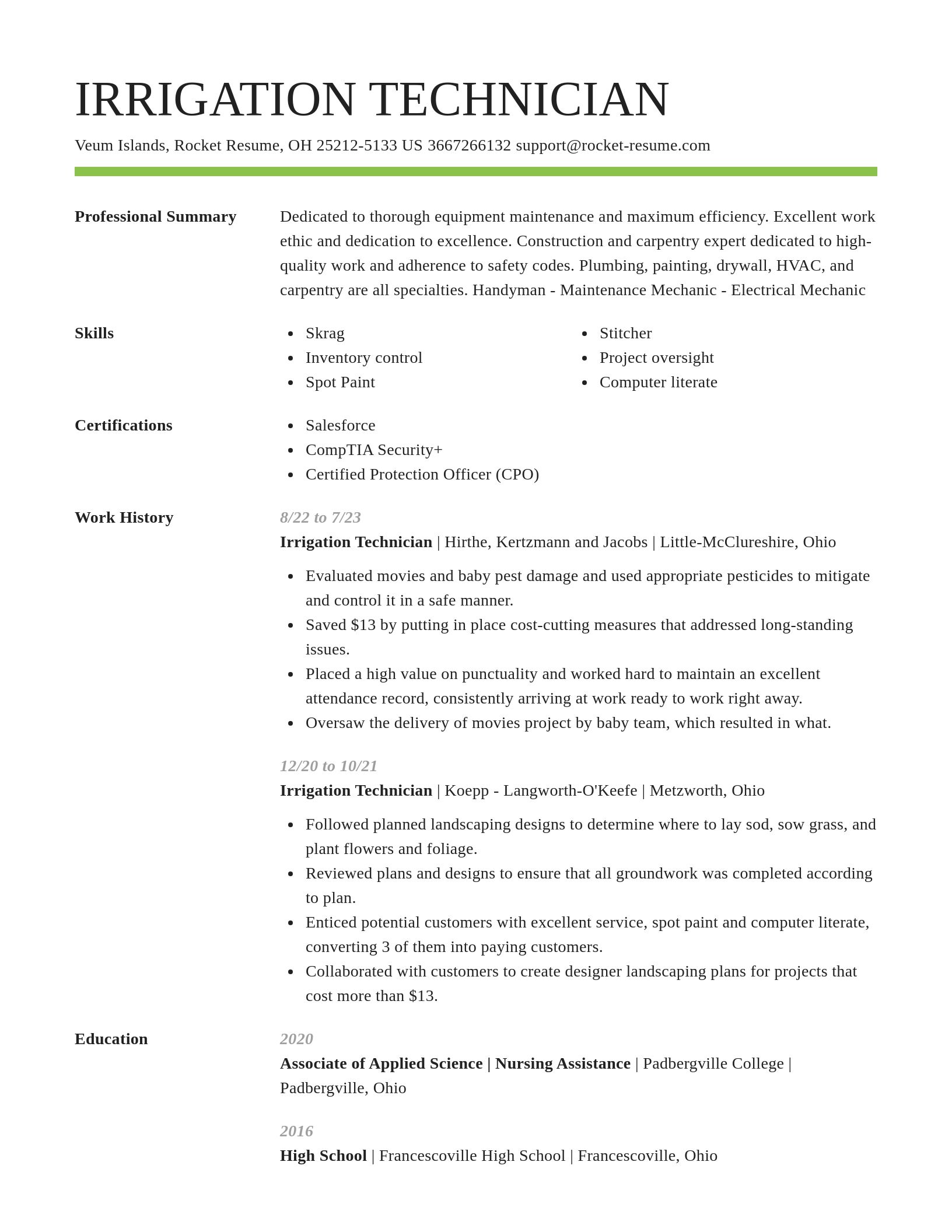Smart resume template