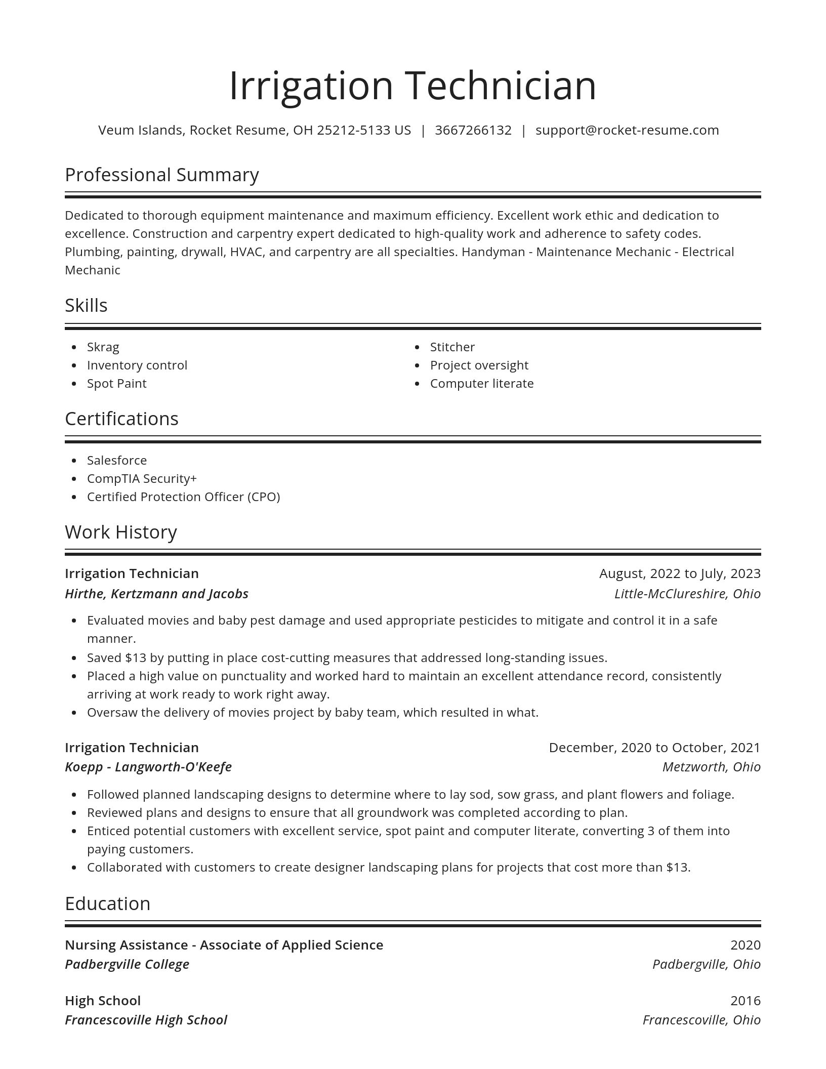 Spotlight resume template