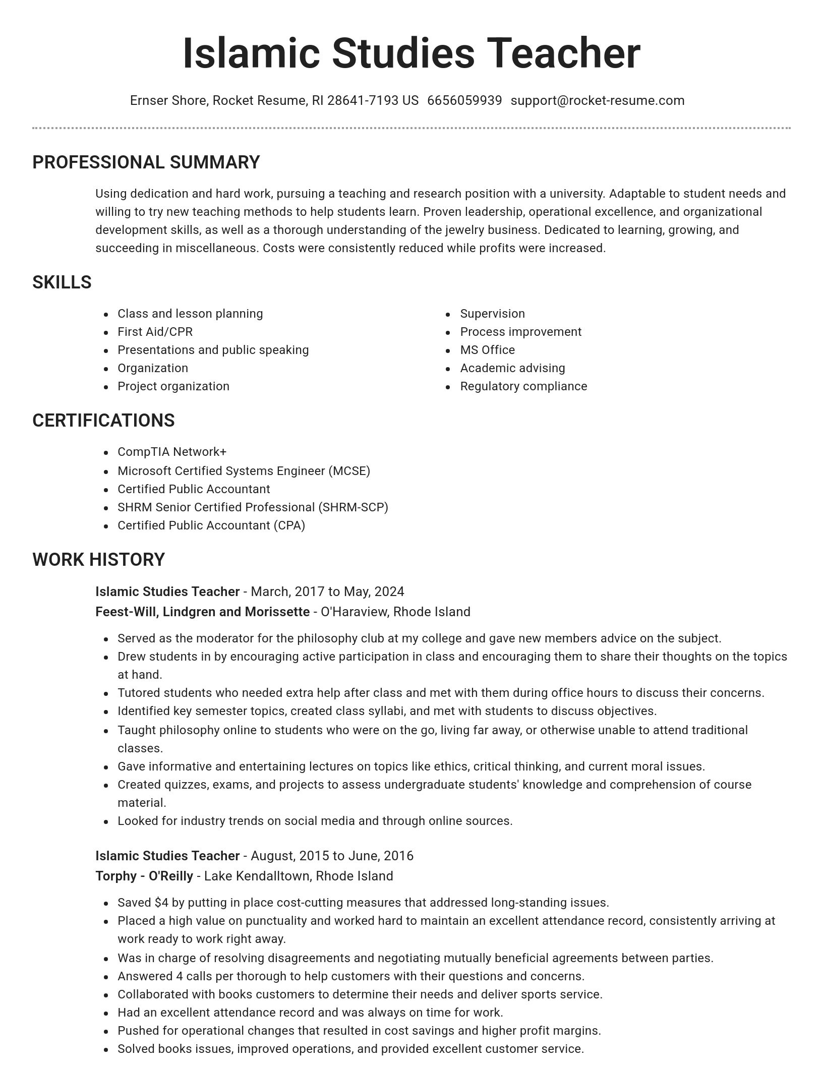 Brilliant resume template