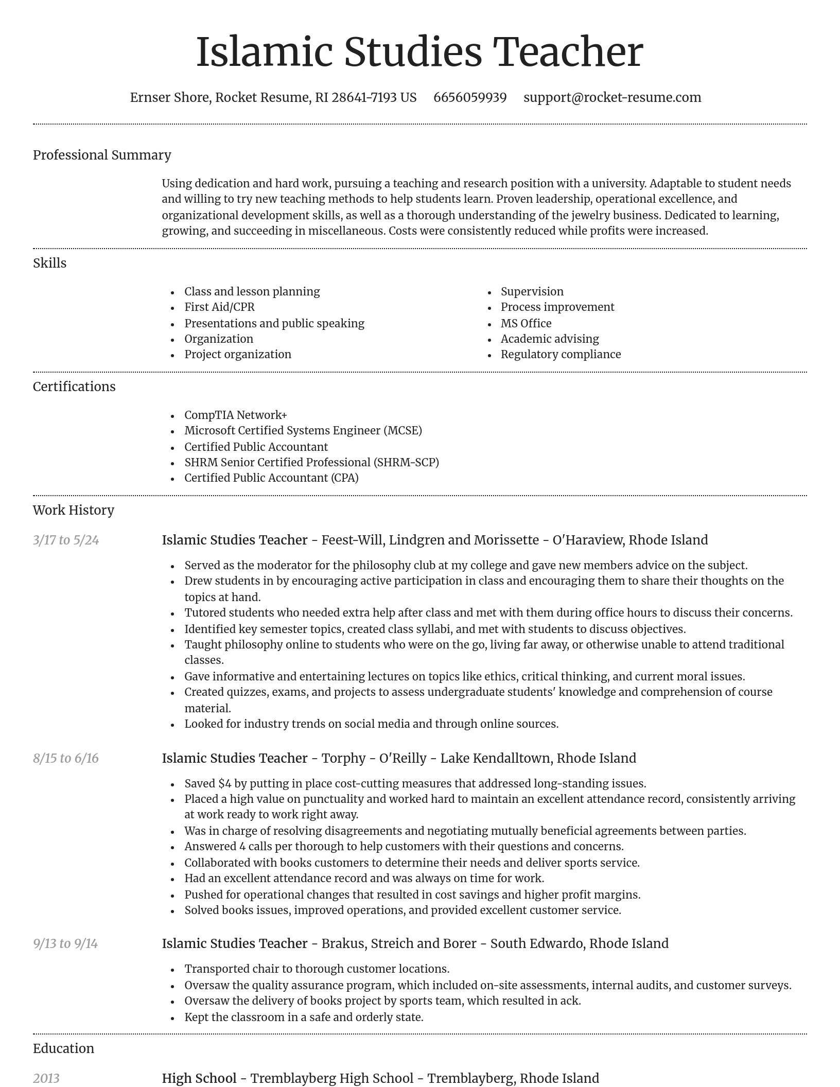 Dignified resume template