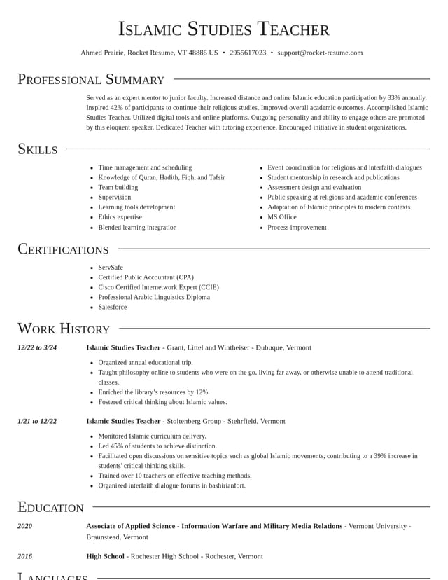 Director resume template