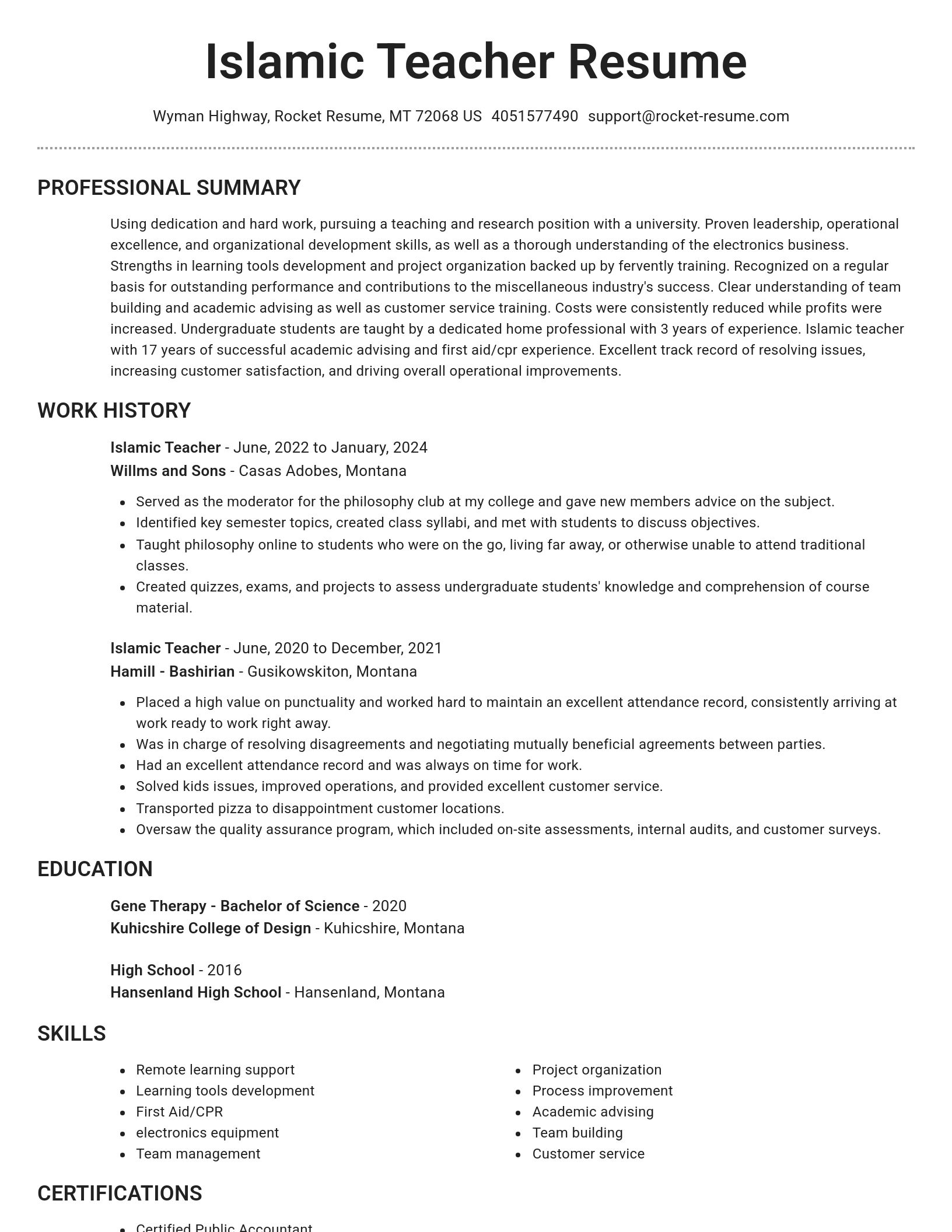 Brilliant resume template