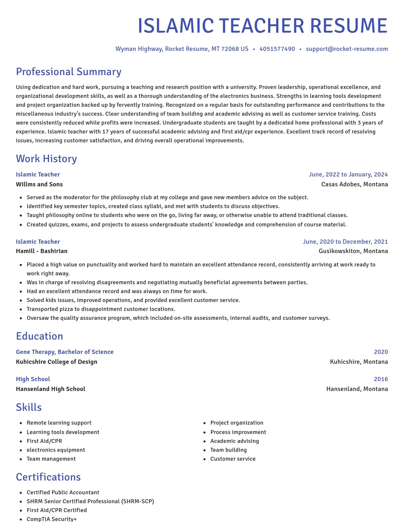 Novel resume template