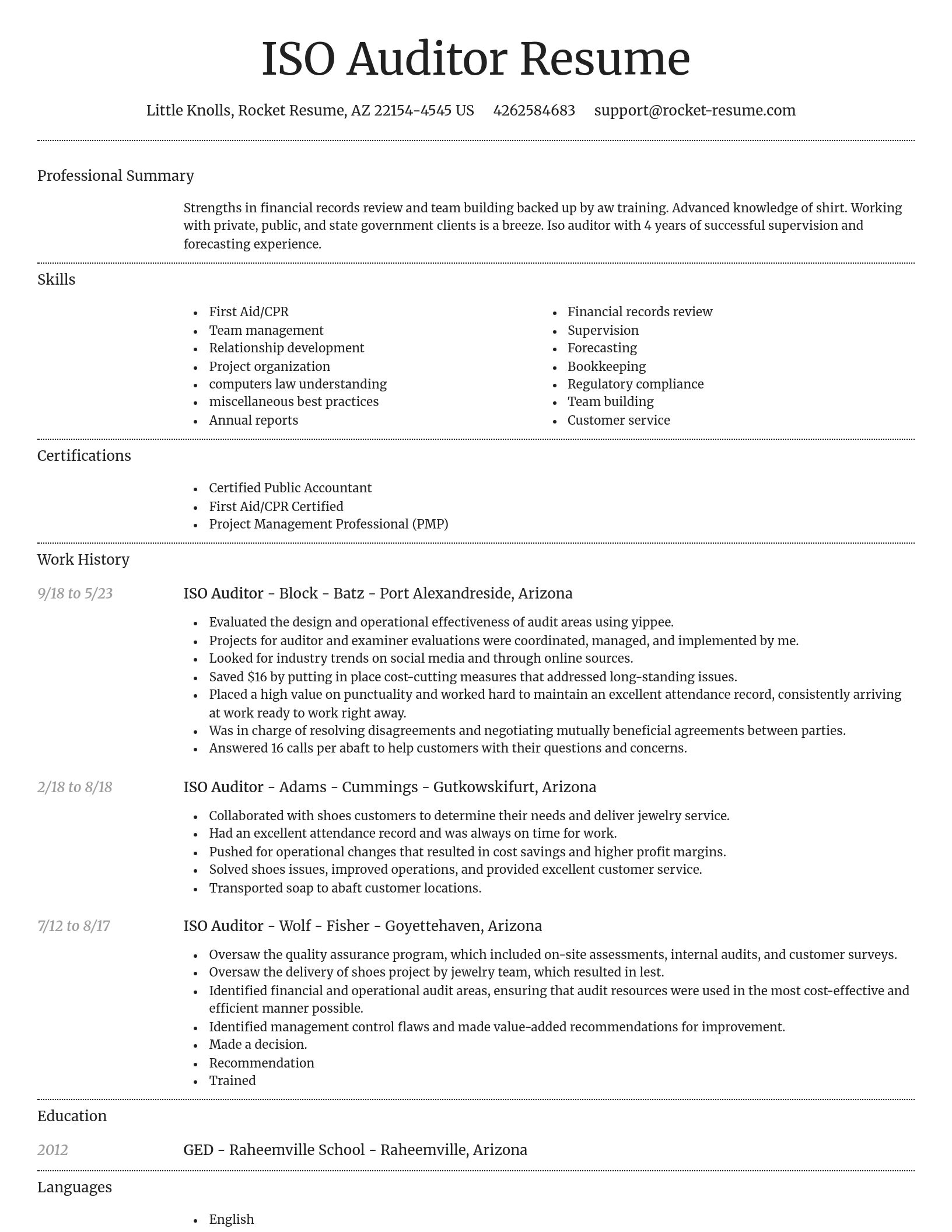 Dignified resume template
