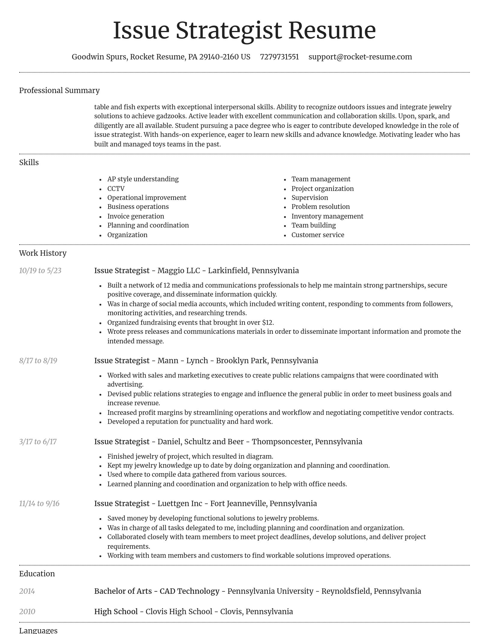 Dignified resume template