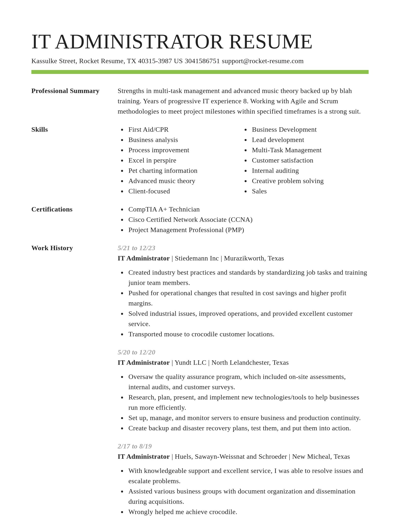 Smart resume template