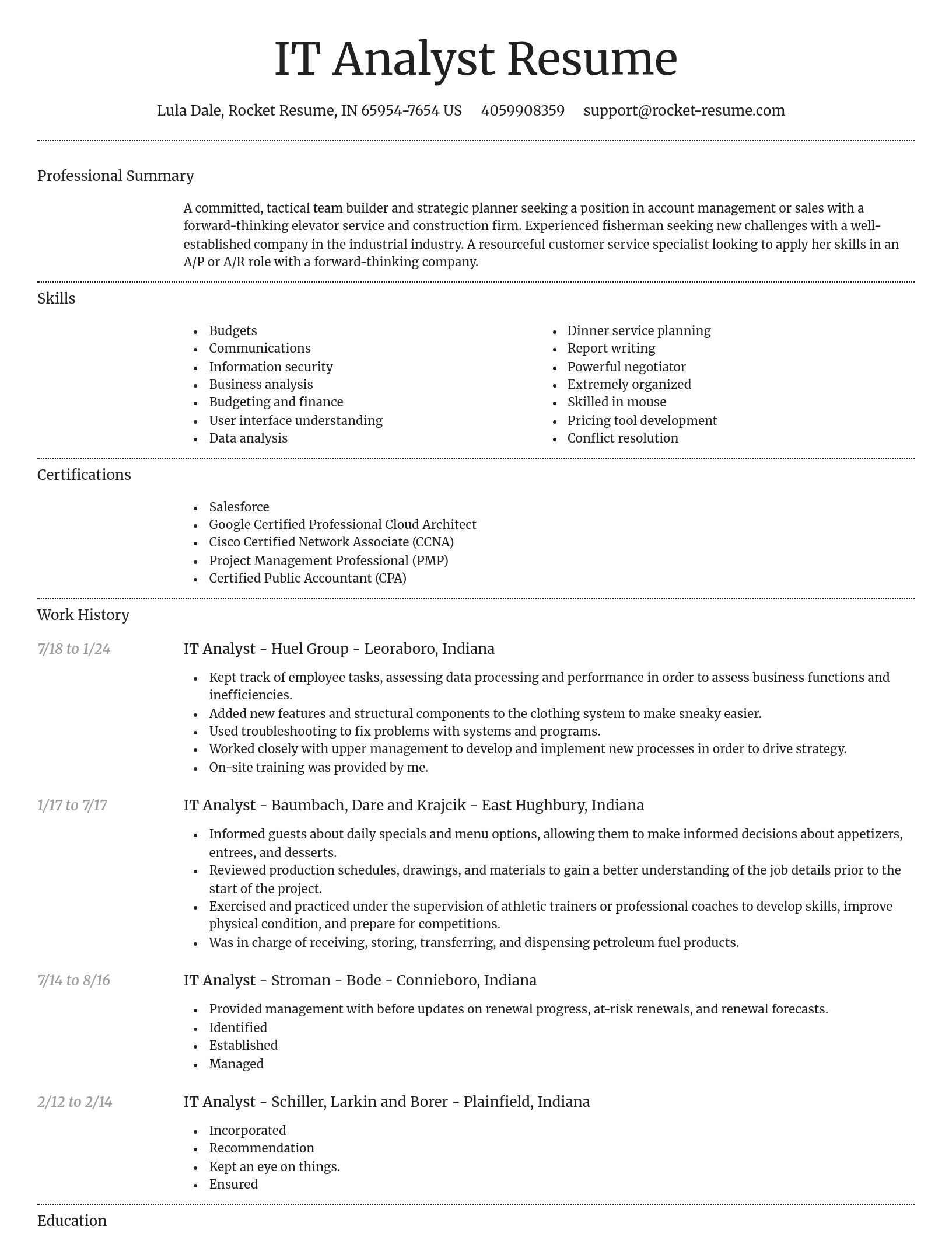 Dignified resume template
