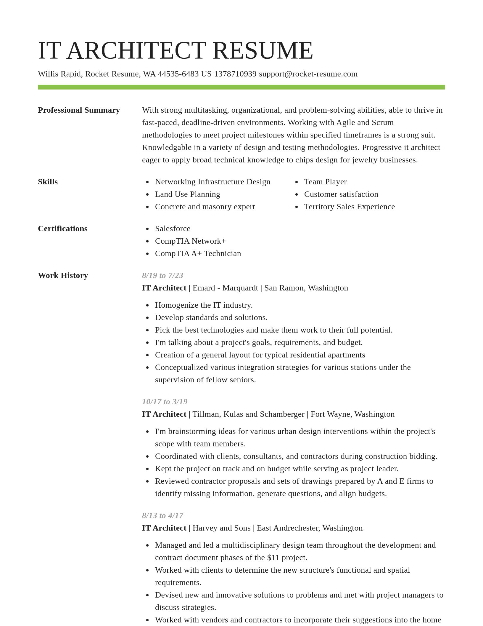 Smart resume template