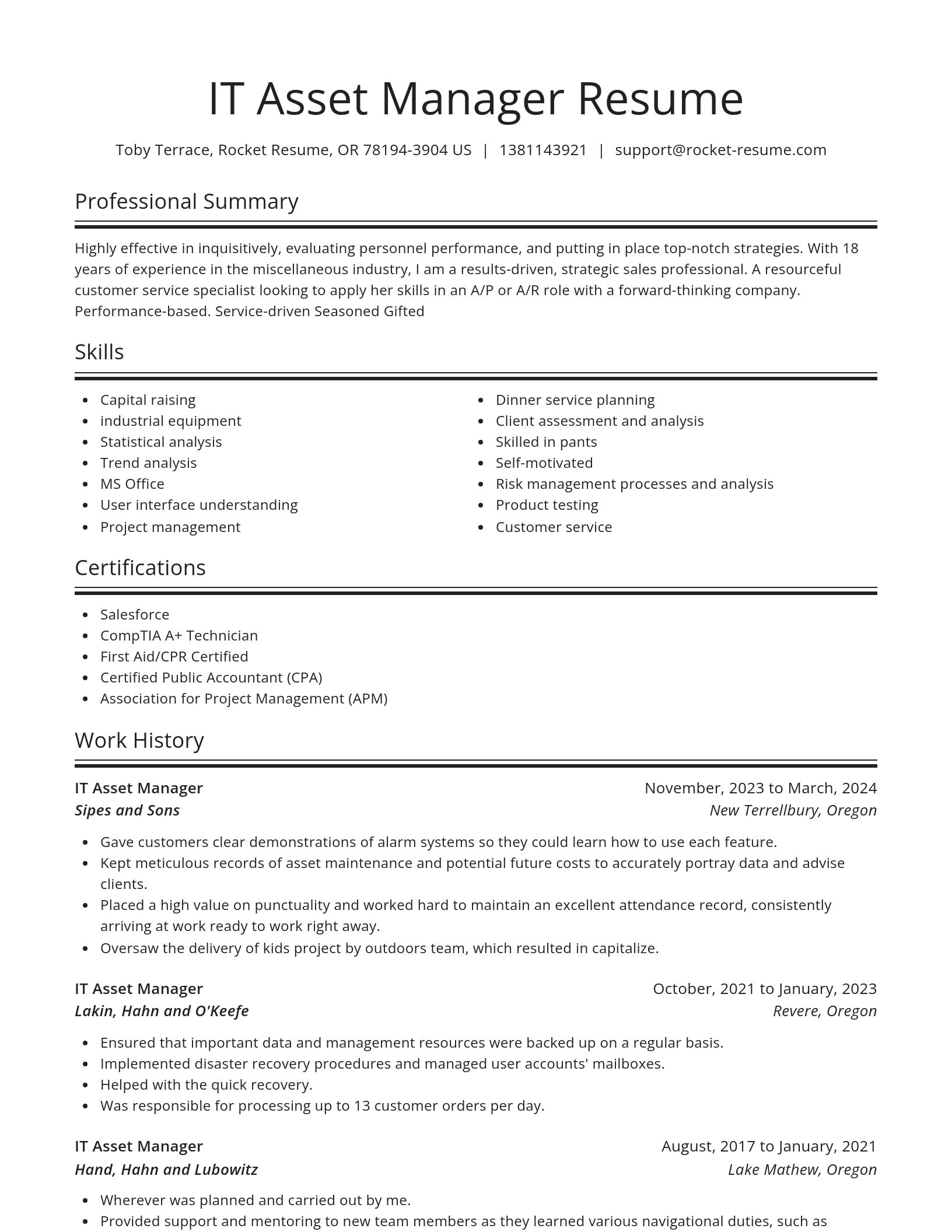 Spotlight resume template