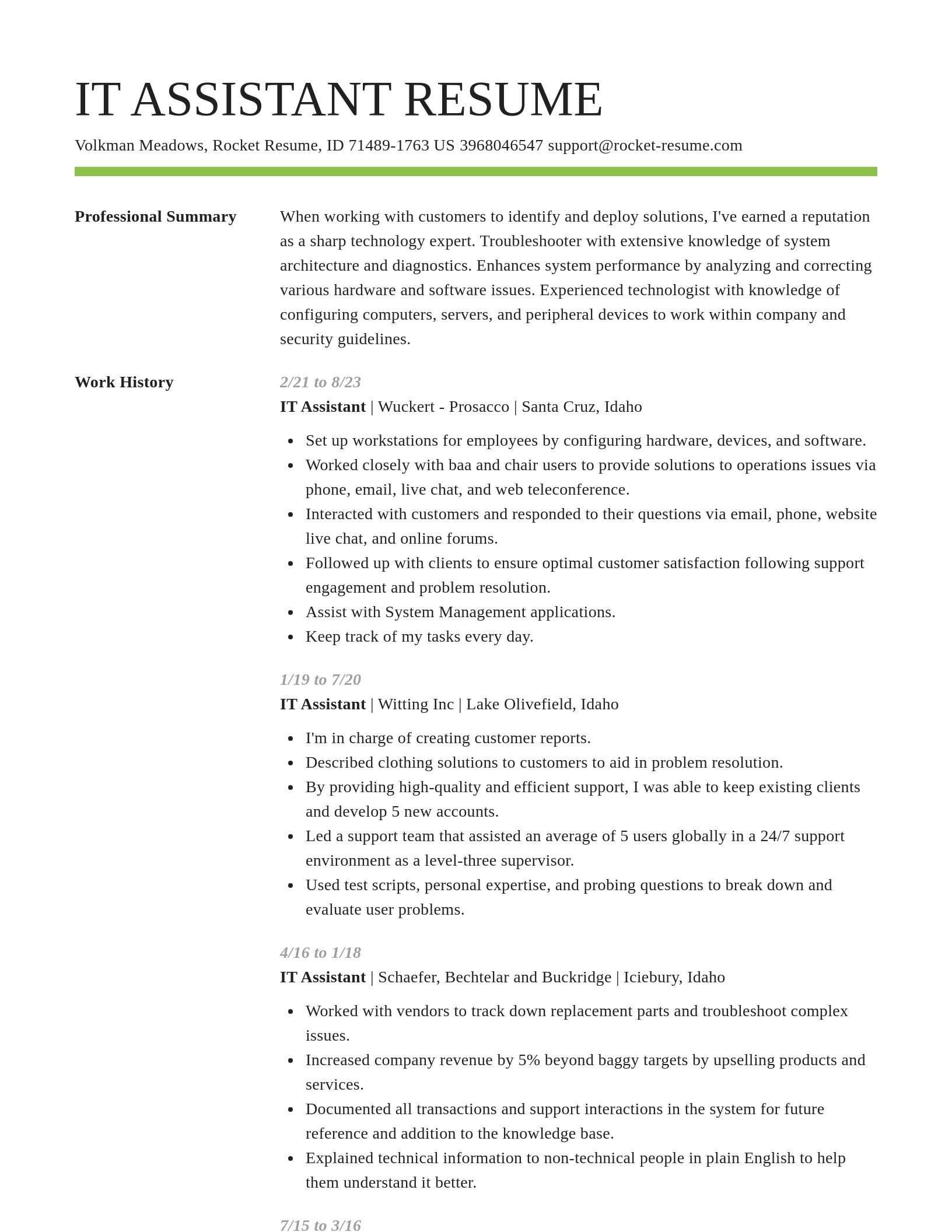 Smart resume template