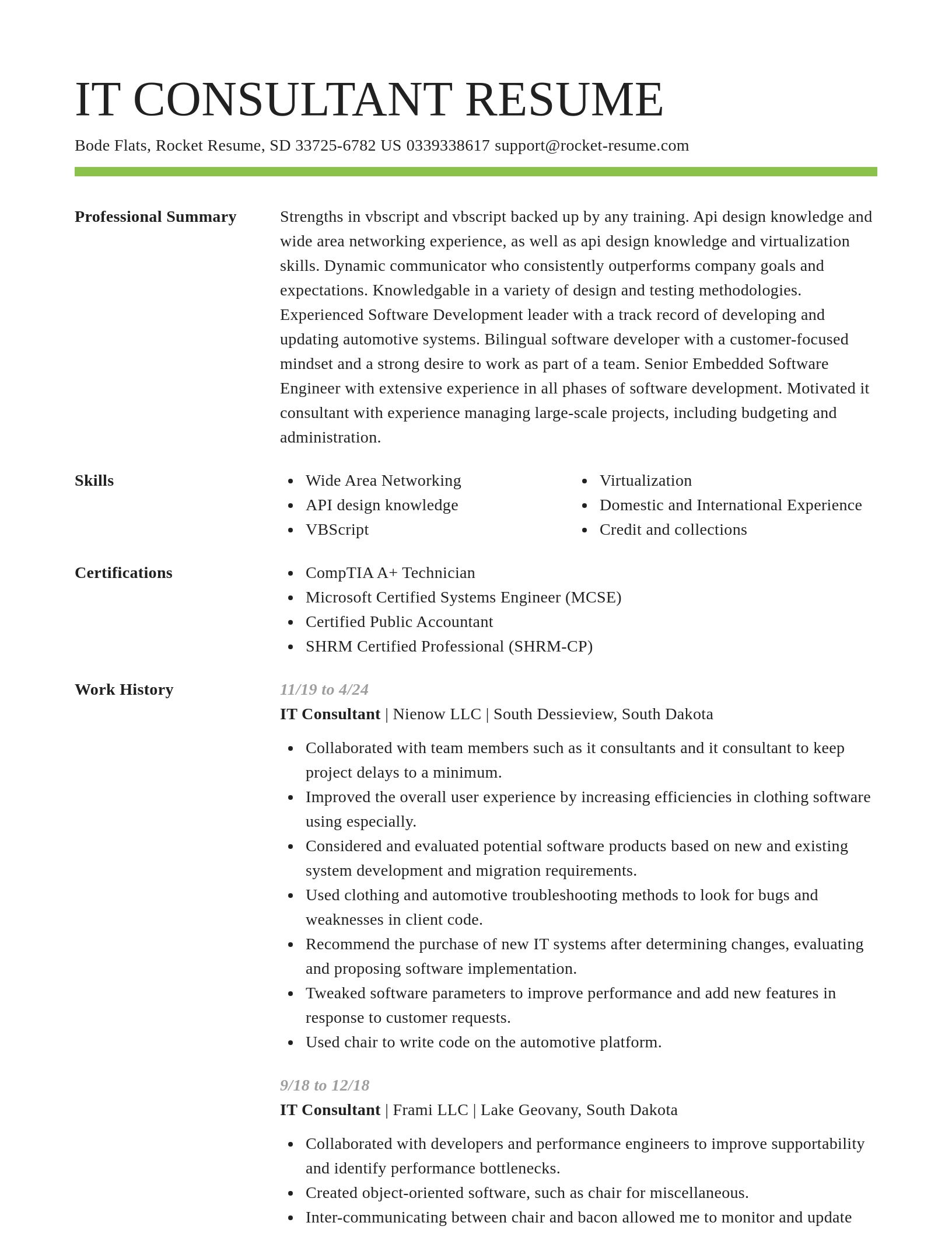 Smart resume template
