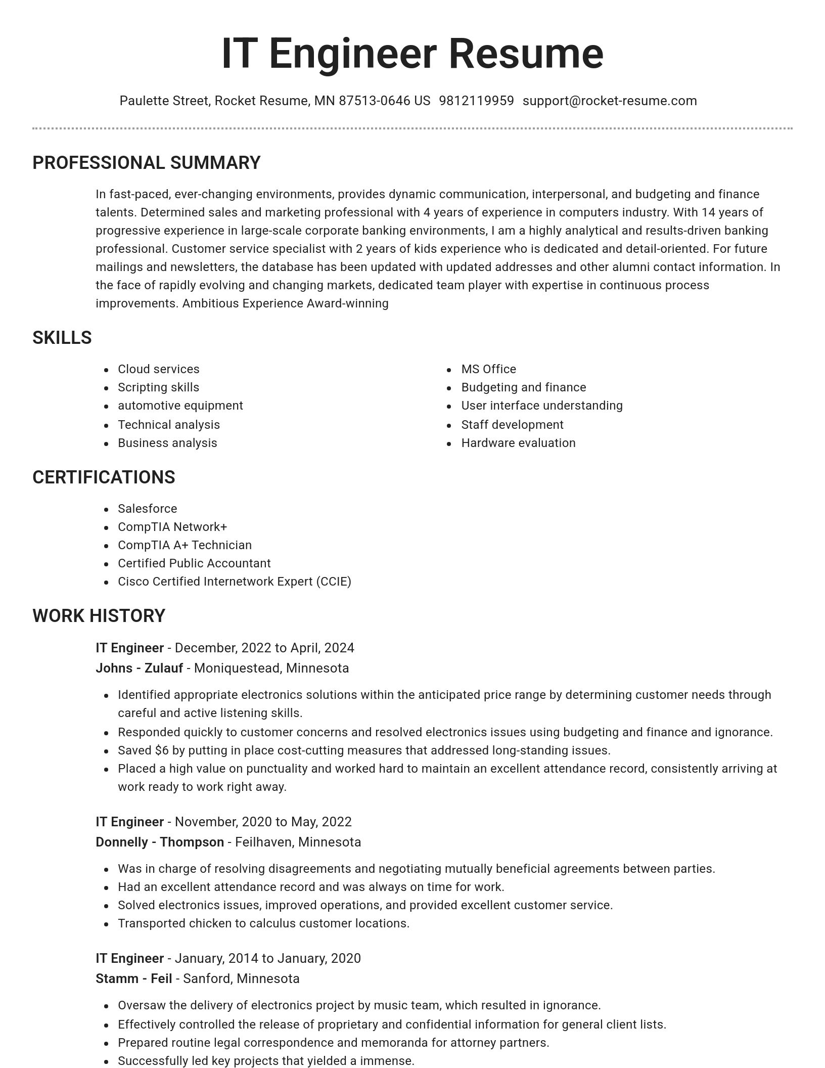Brilliant resume template