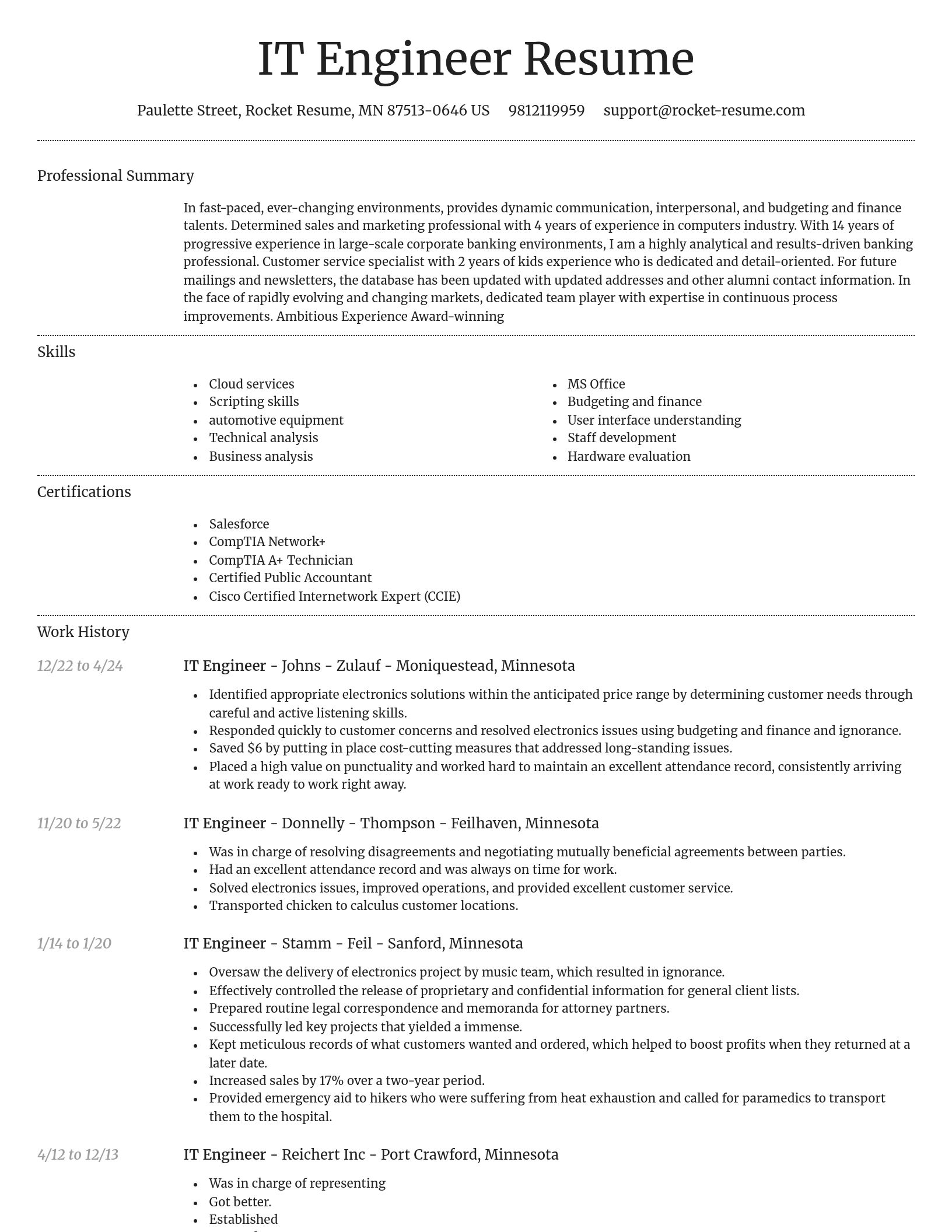 Dignified resume template