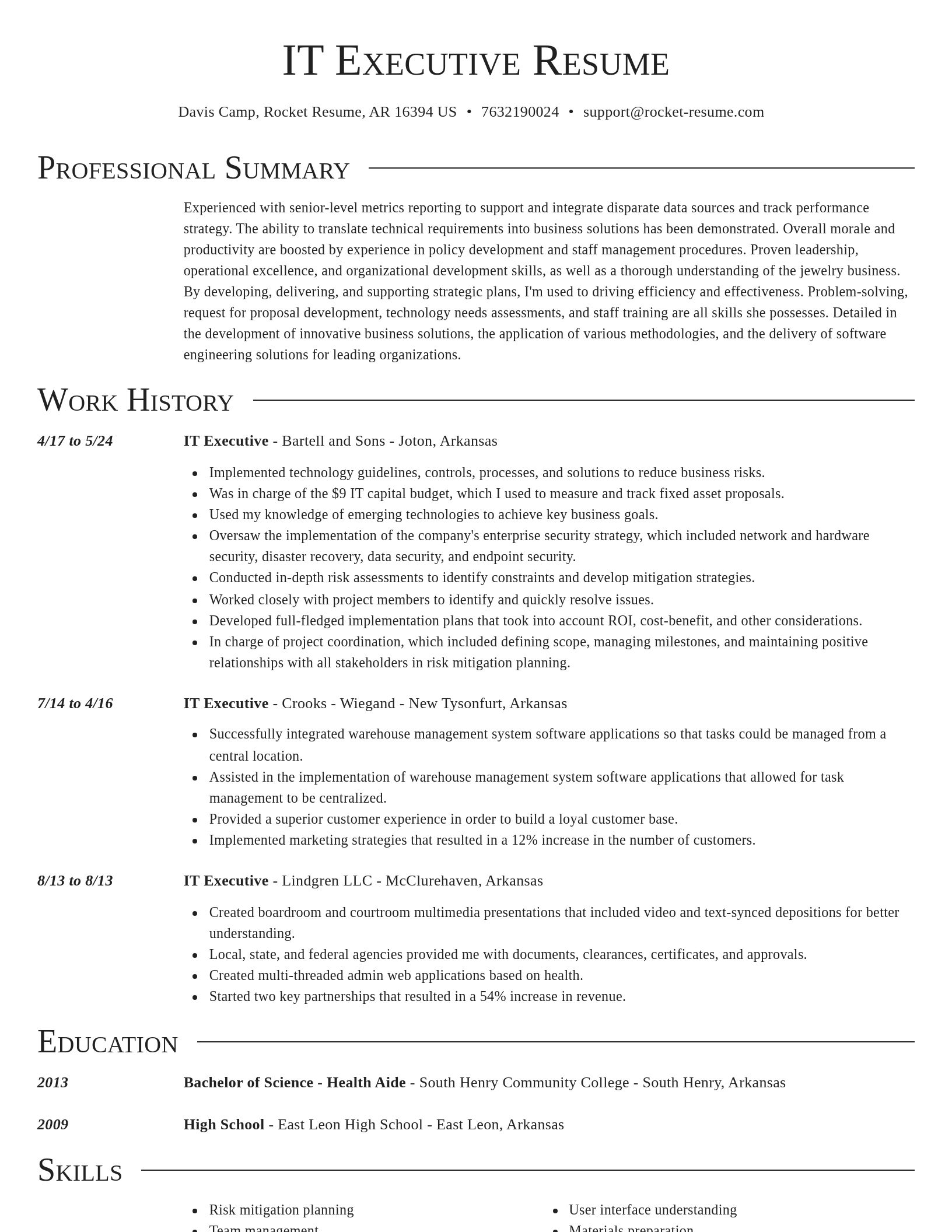 Director resume template