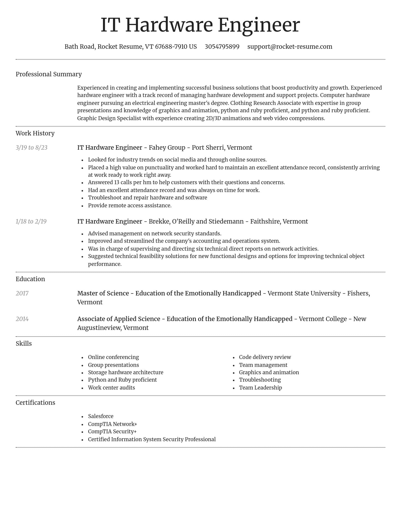 Dignified resume template