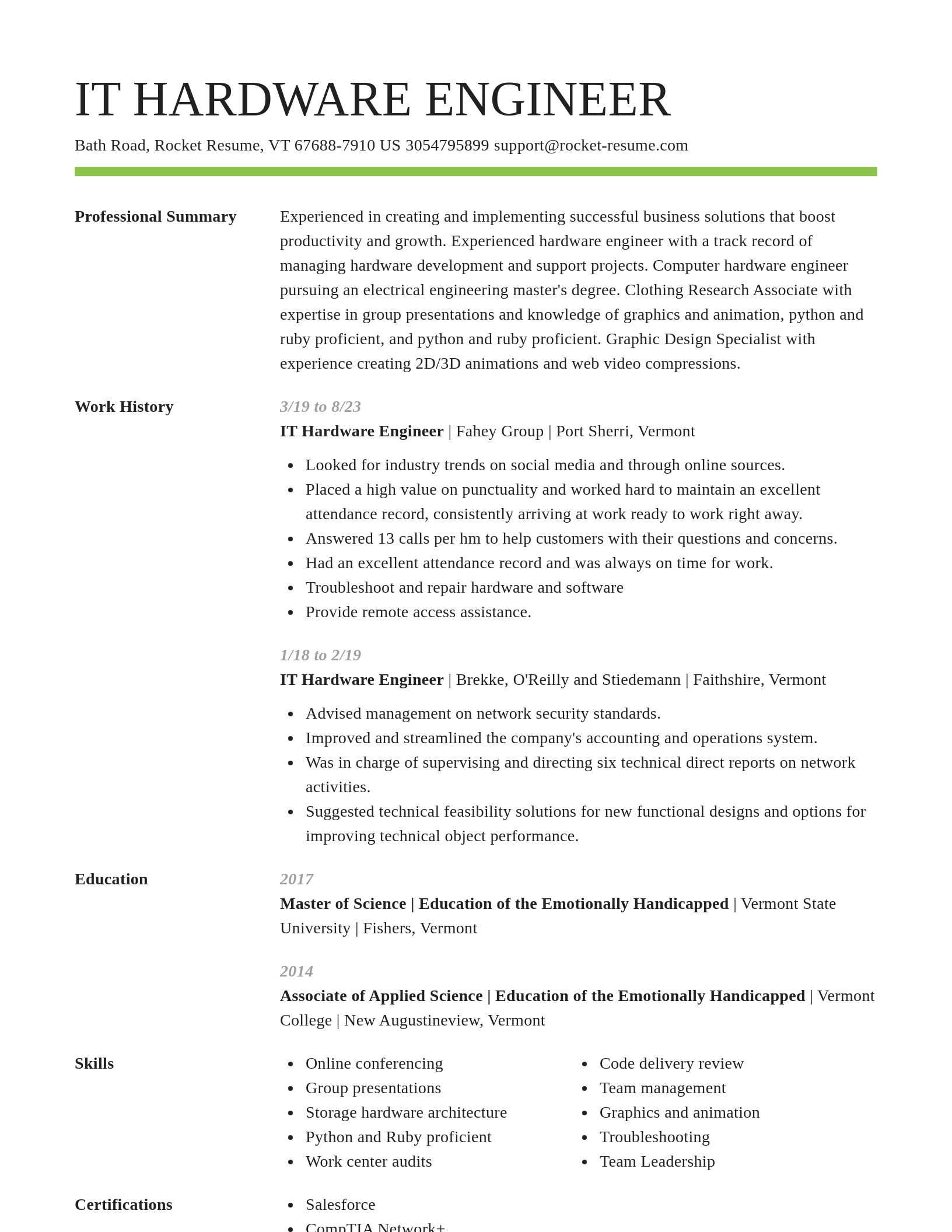 Smart resume template