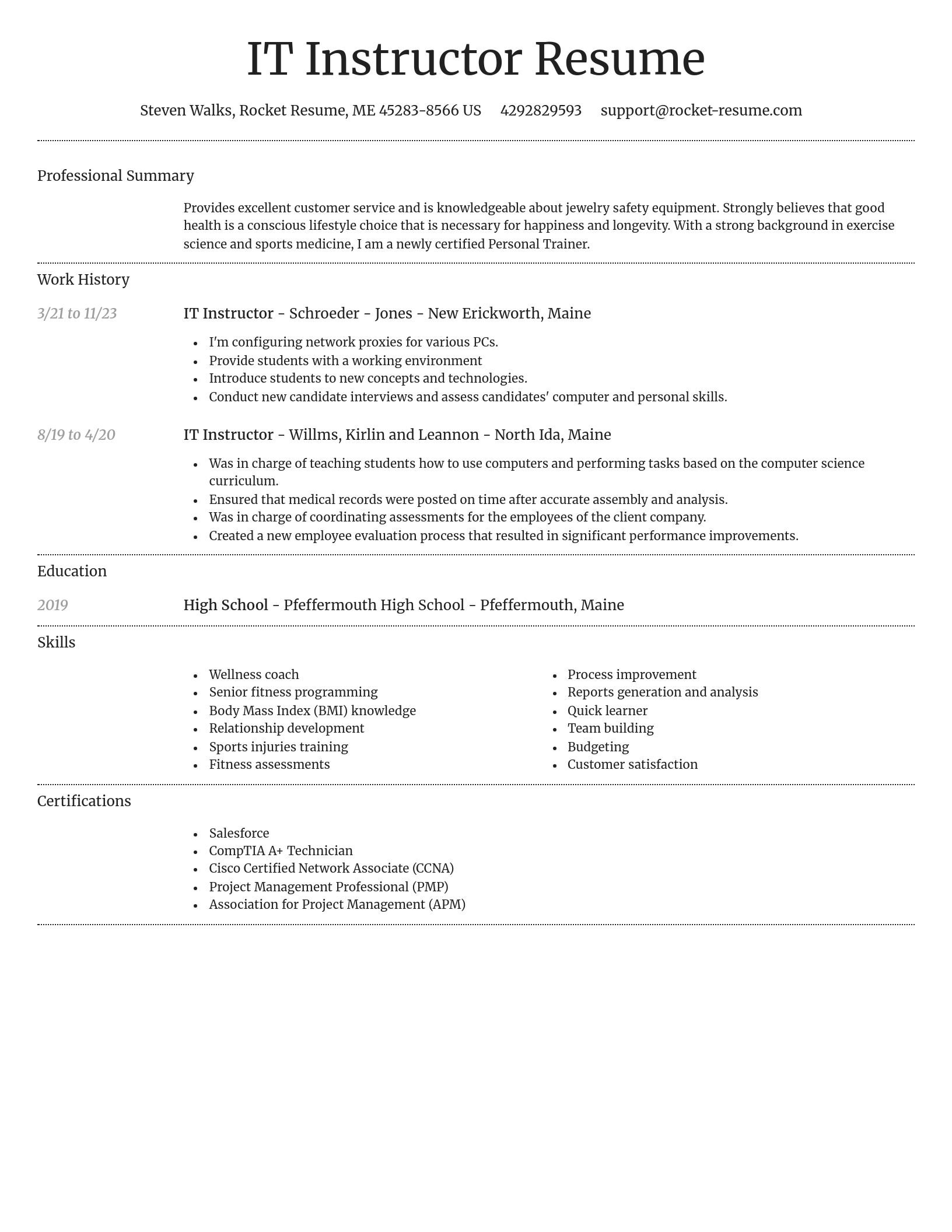 Dignified resume template
