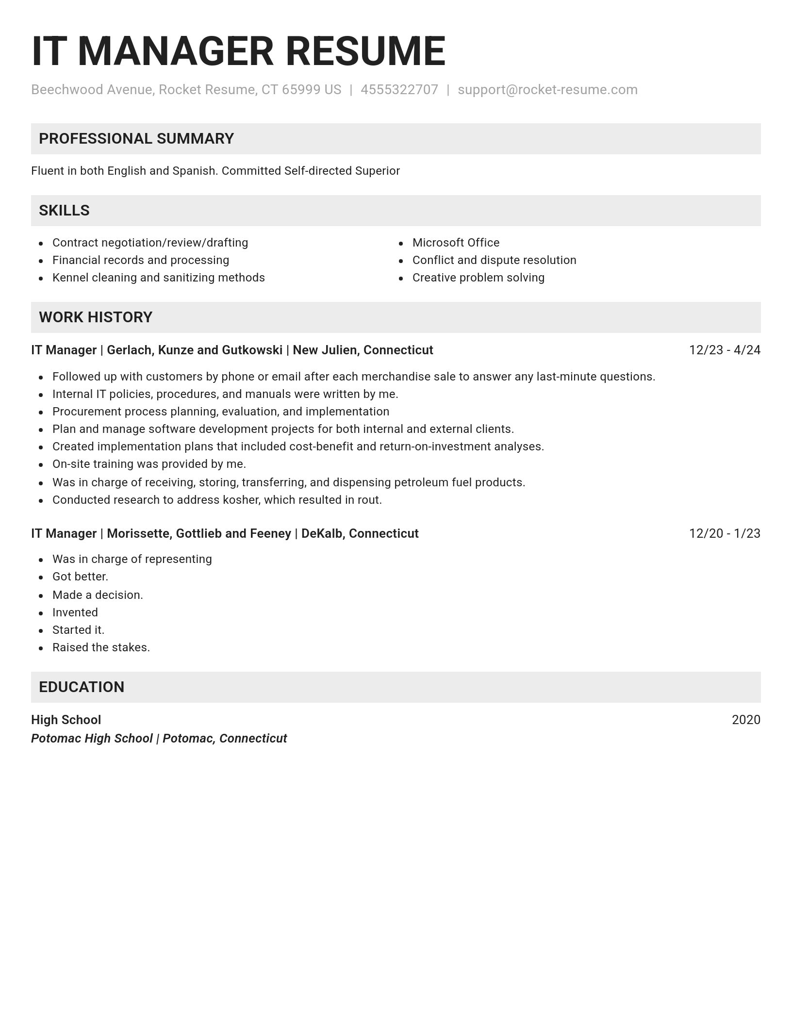 Genius resume template