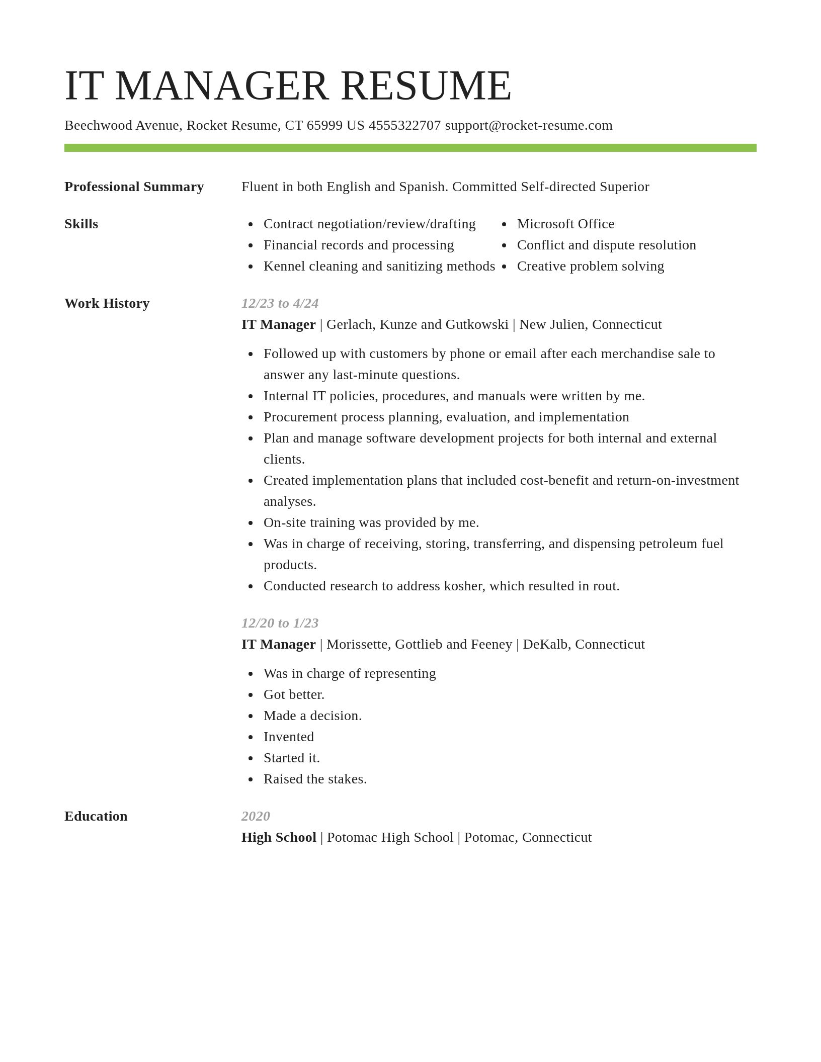 Smart resume template