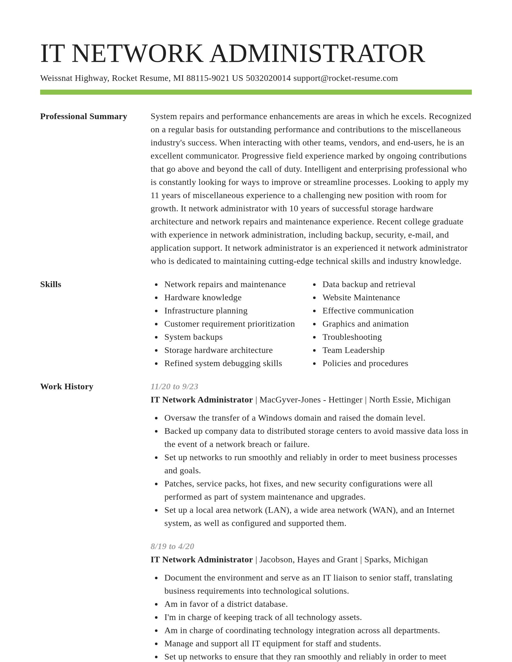 Smart resume template