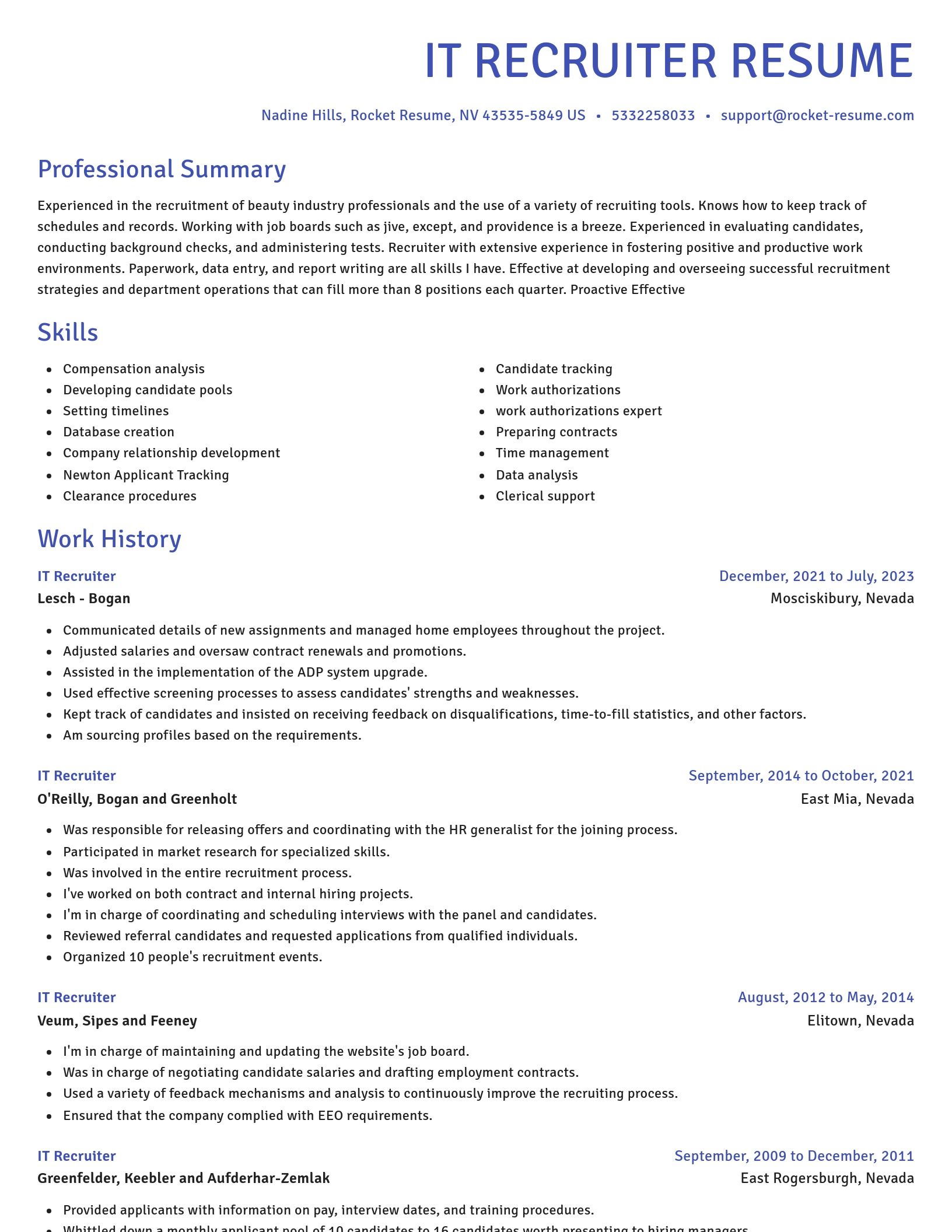 Novel resume template