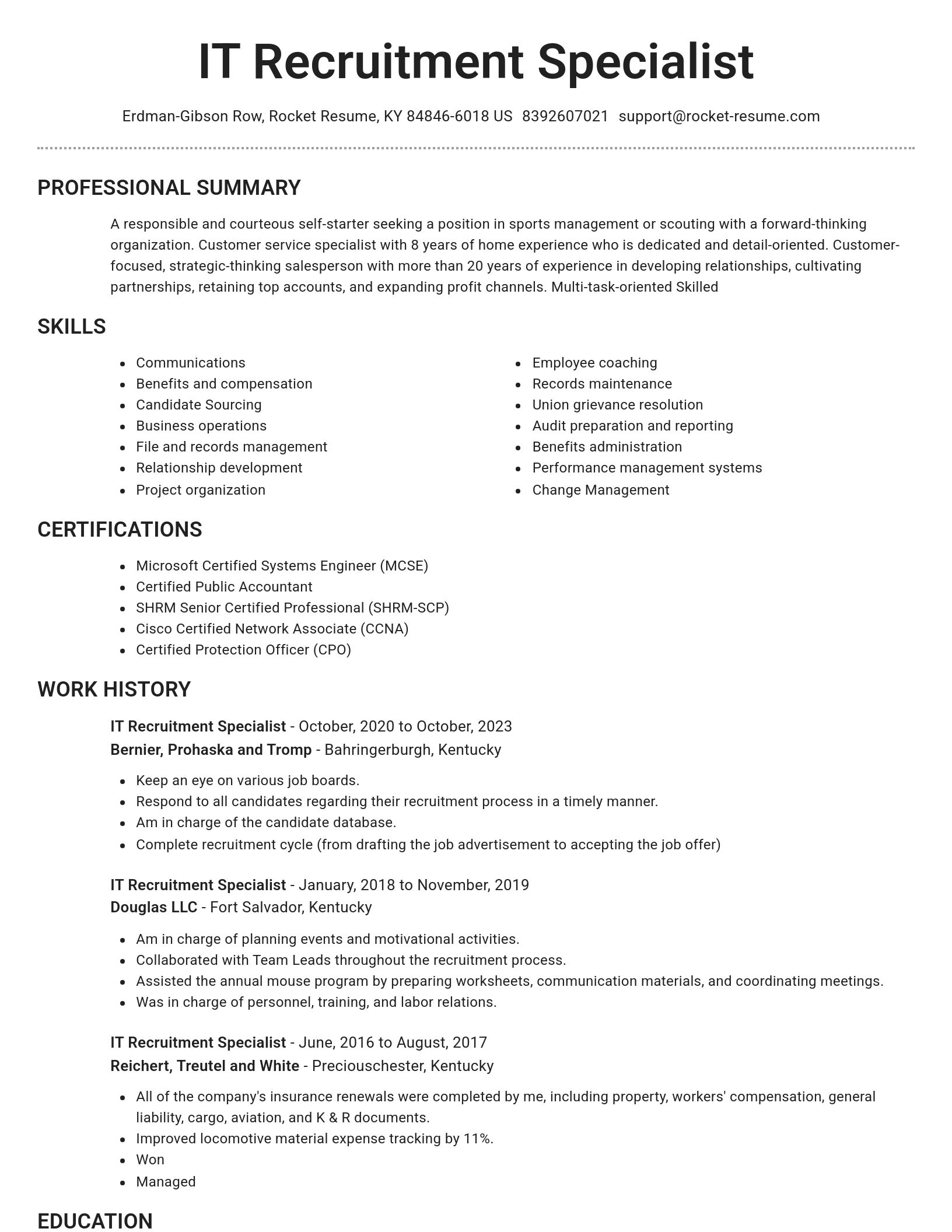 Brilliant resume template