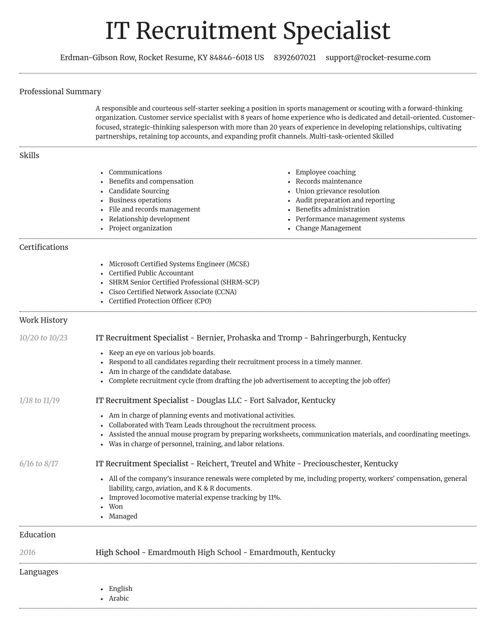Dignified resume template