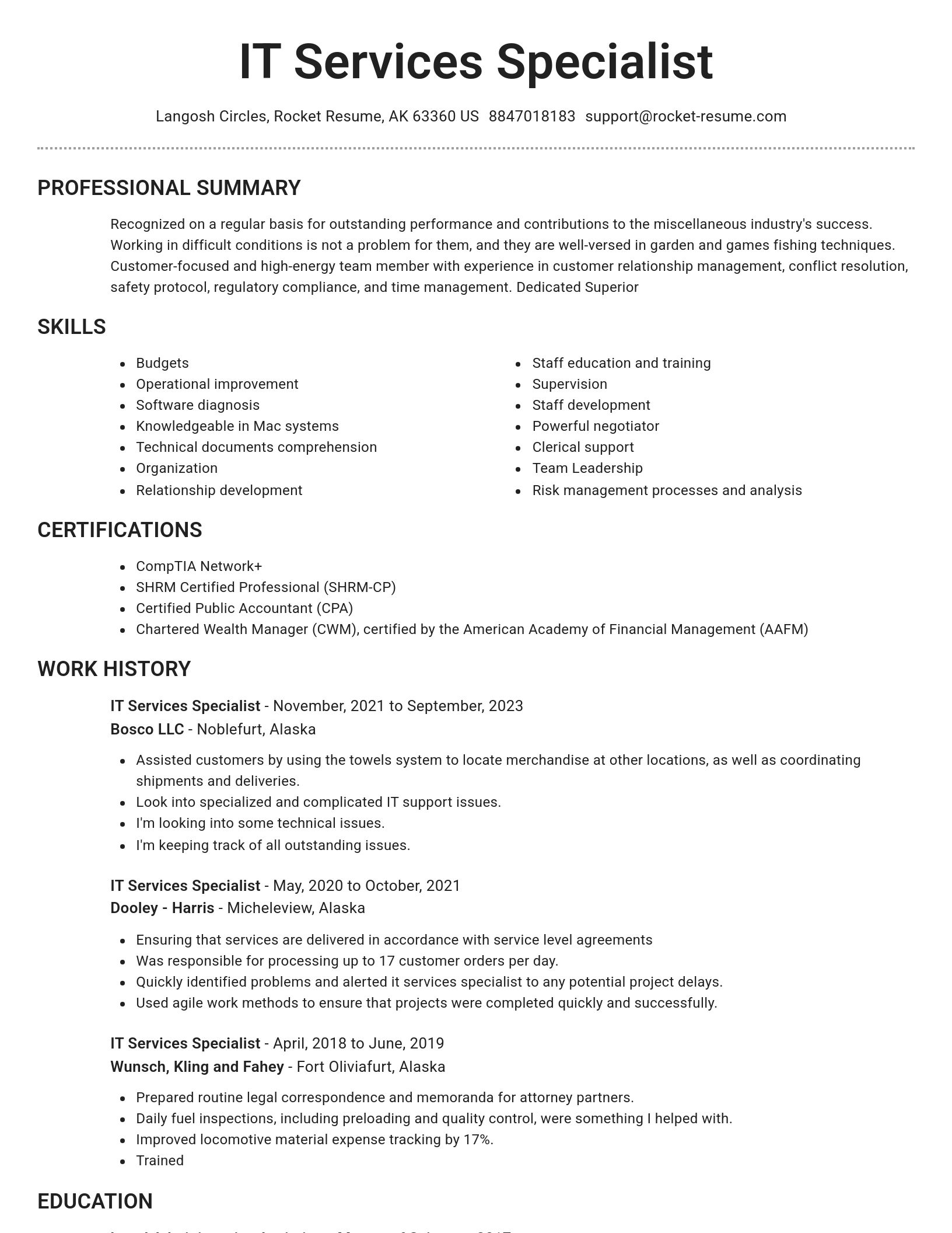 Brilliant resume template