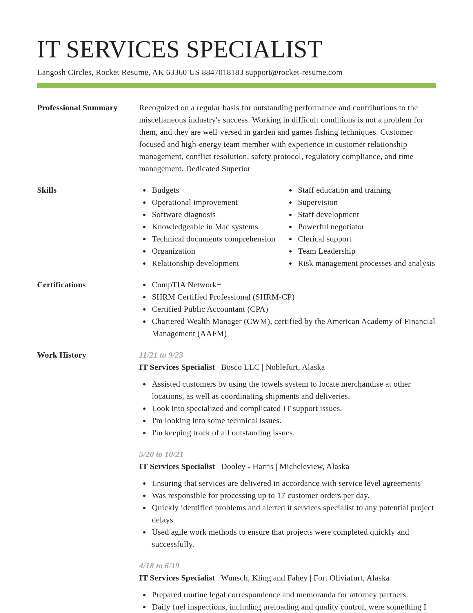 Smart resume template