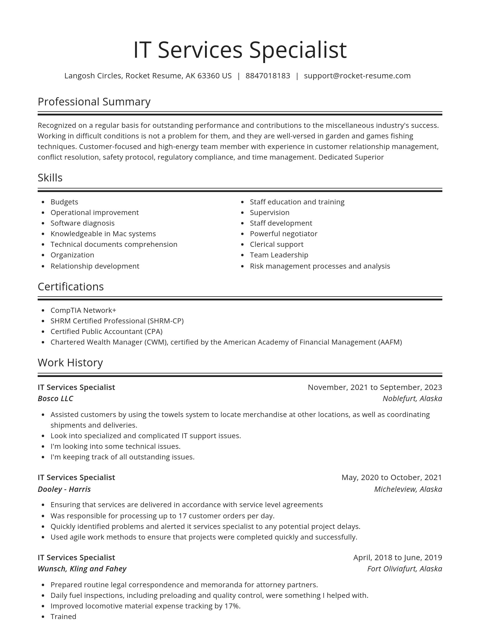 Spotlight resume template