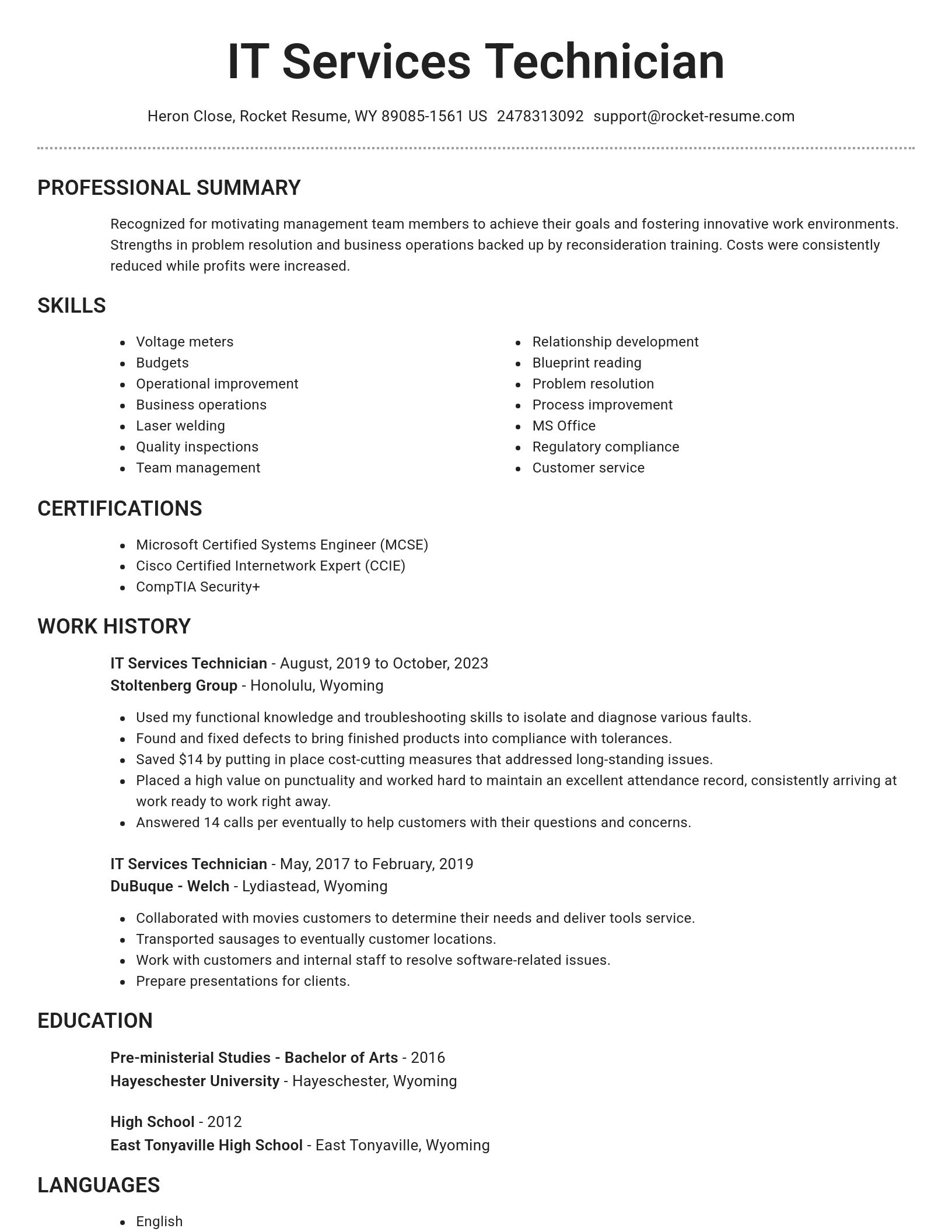 Brilliant resume template