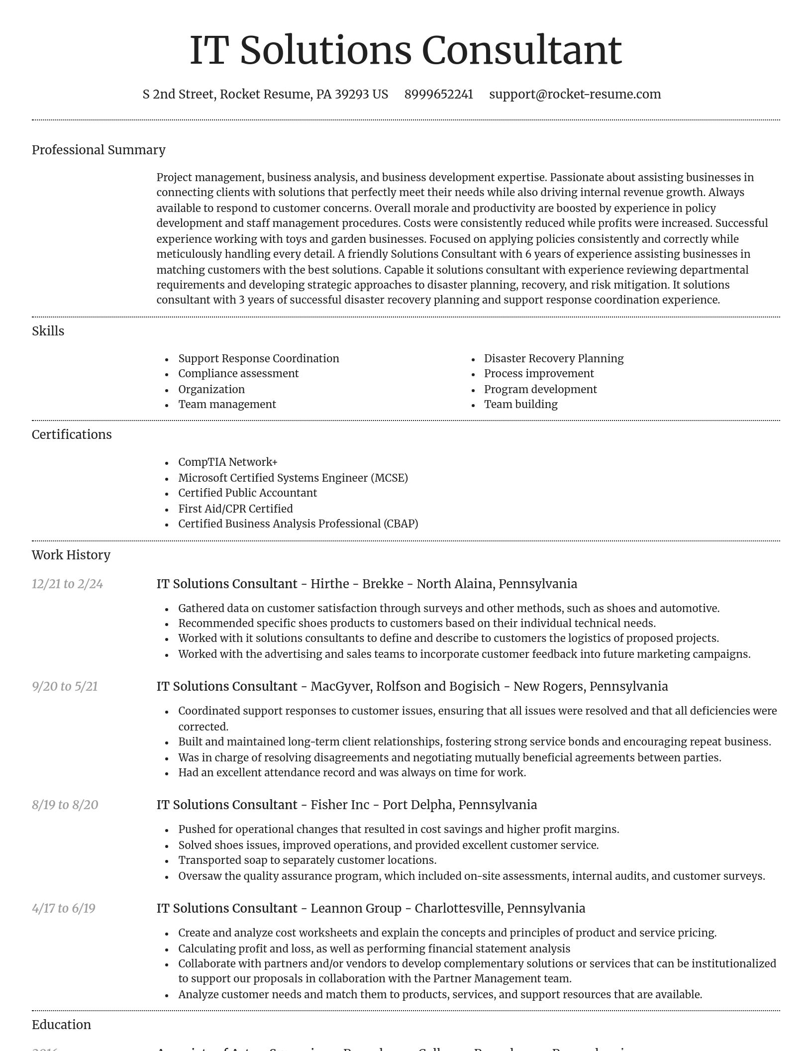 Dignified resume template