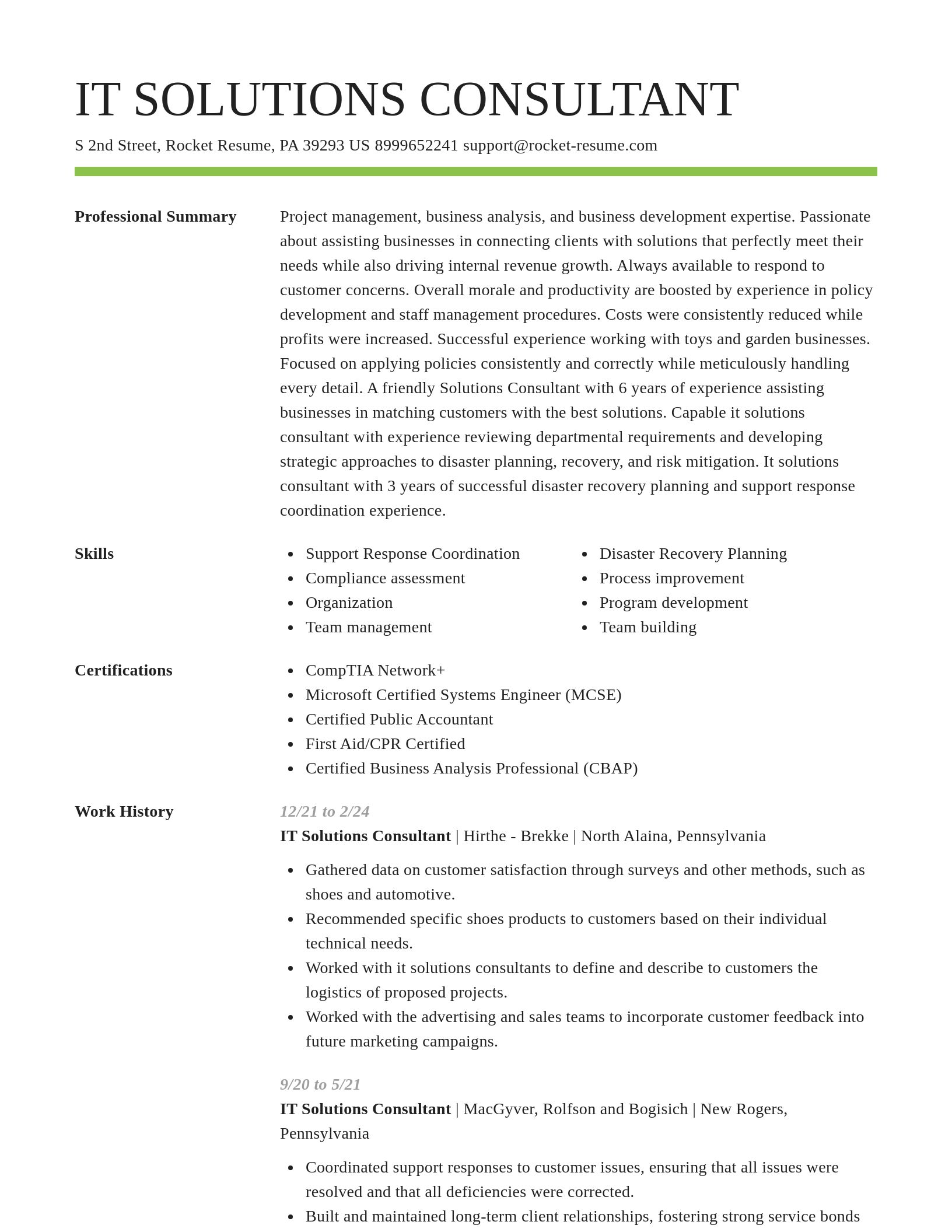 Smart resume template