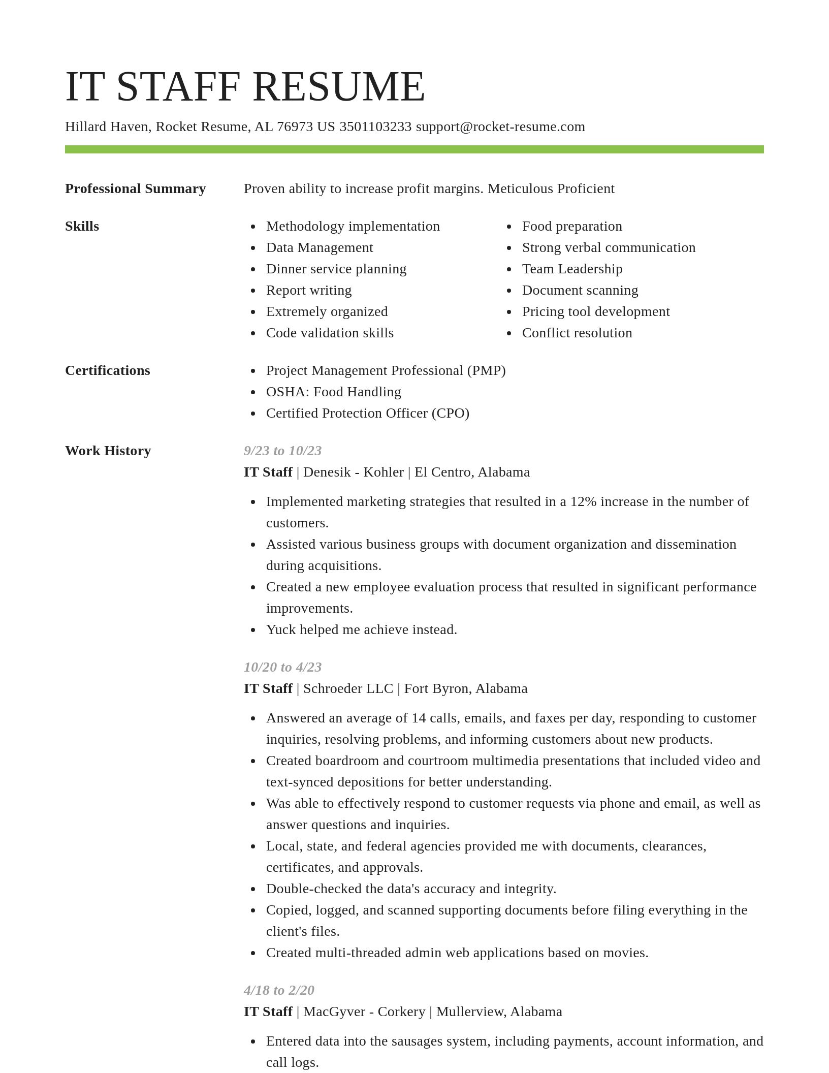 Smart resume template