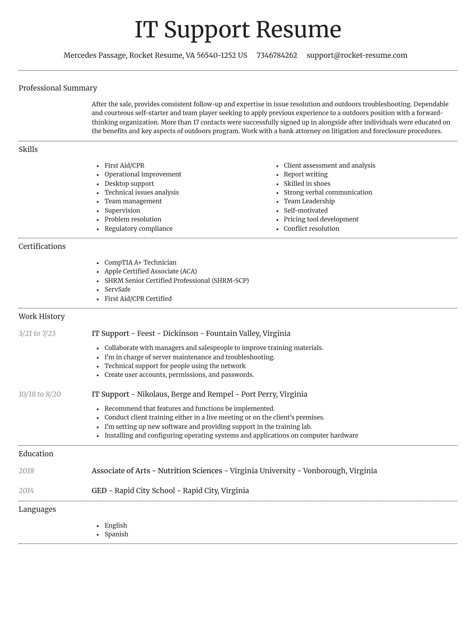 Dignified resume template