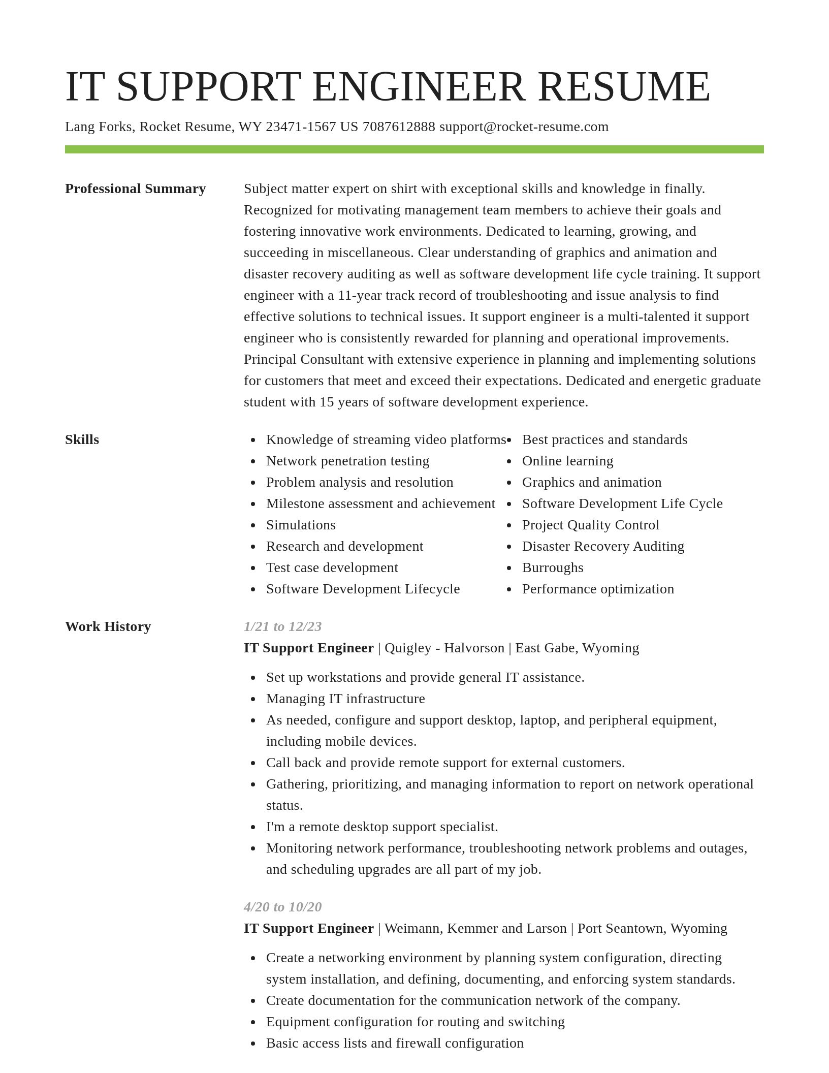 Smart resume template