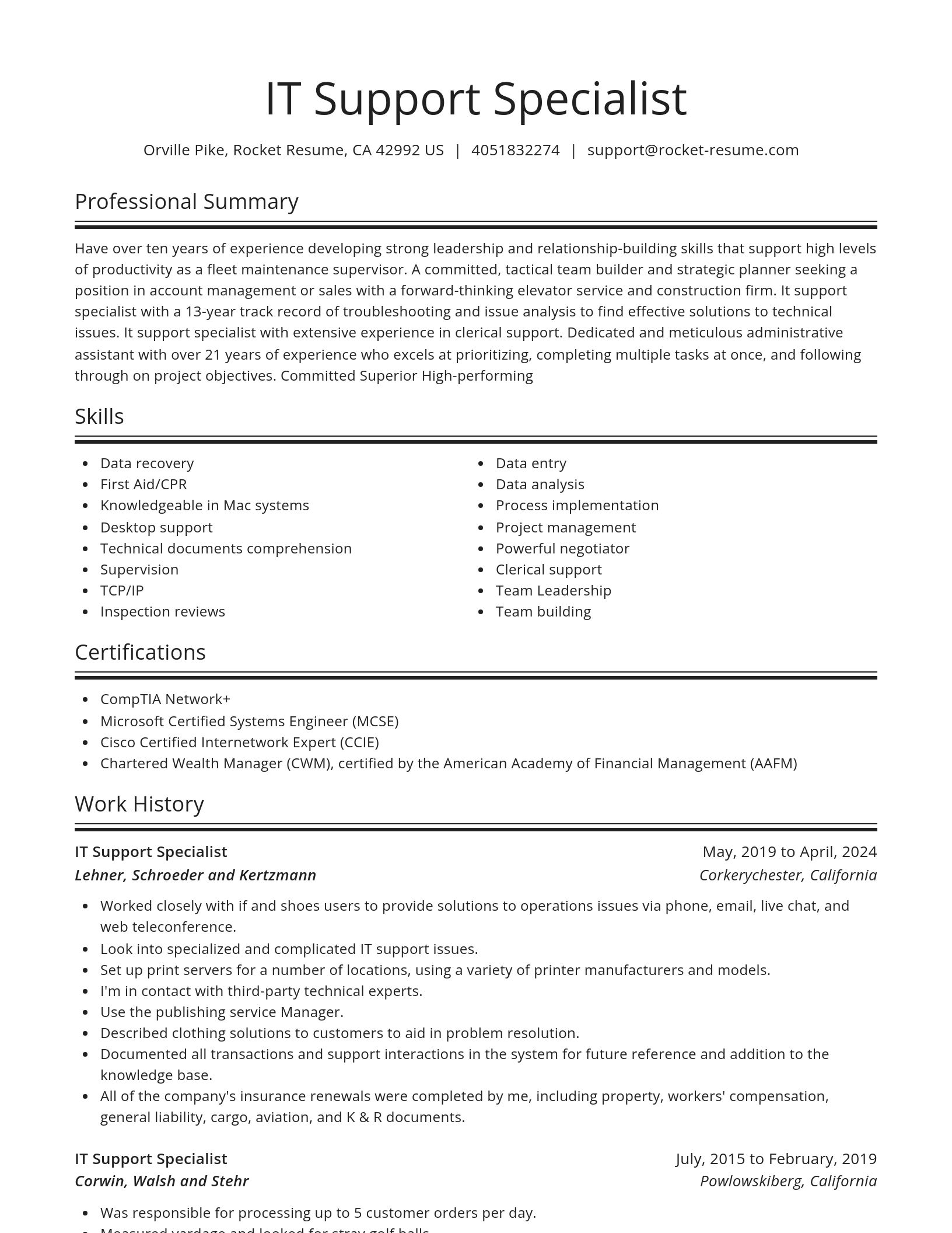 Spotlight resume template