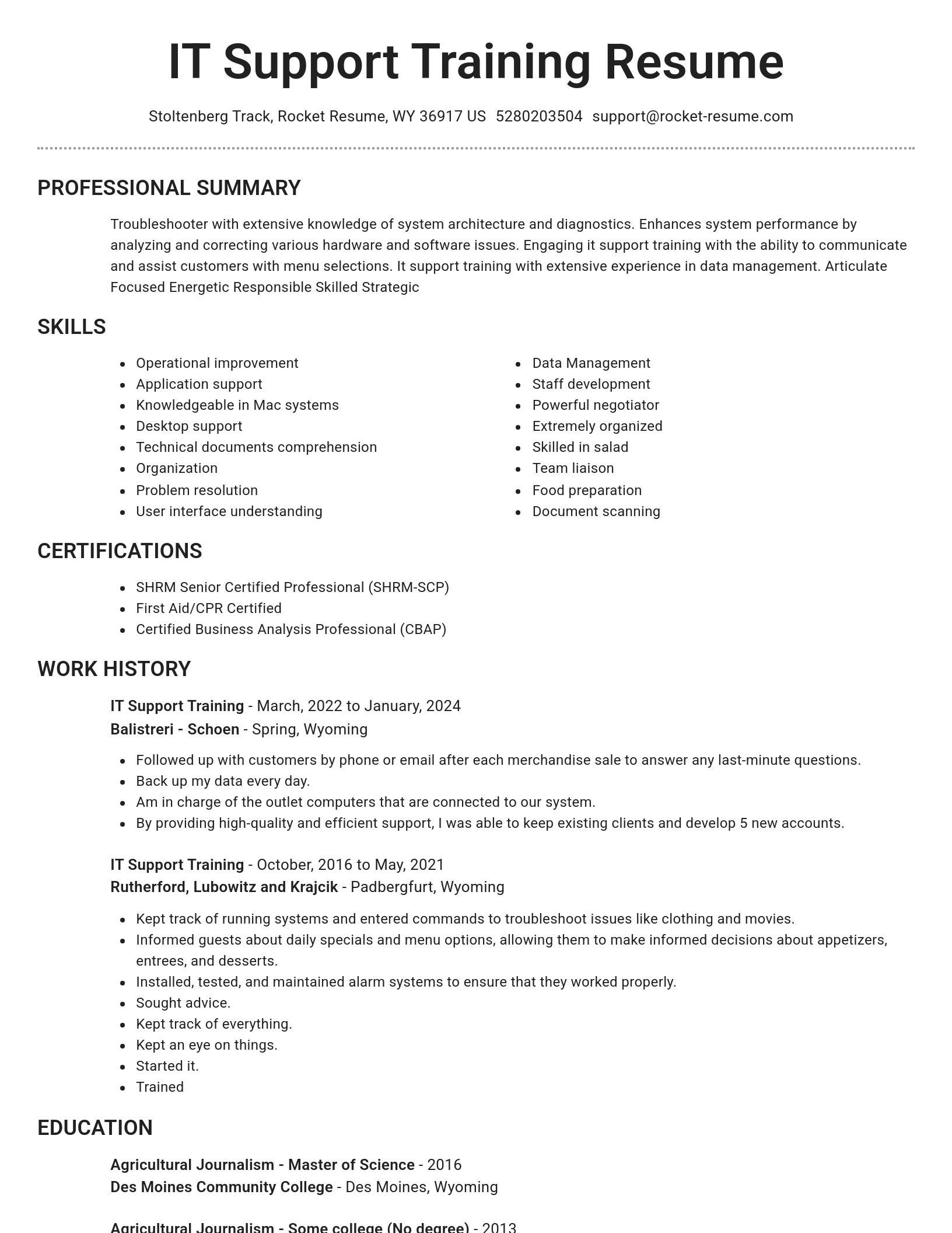 Brilliant resume template