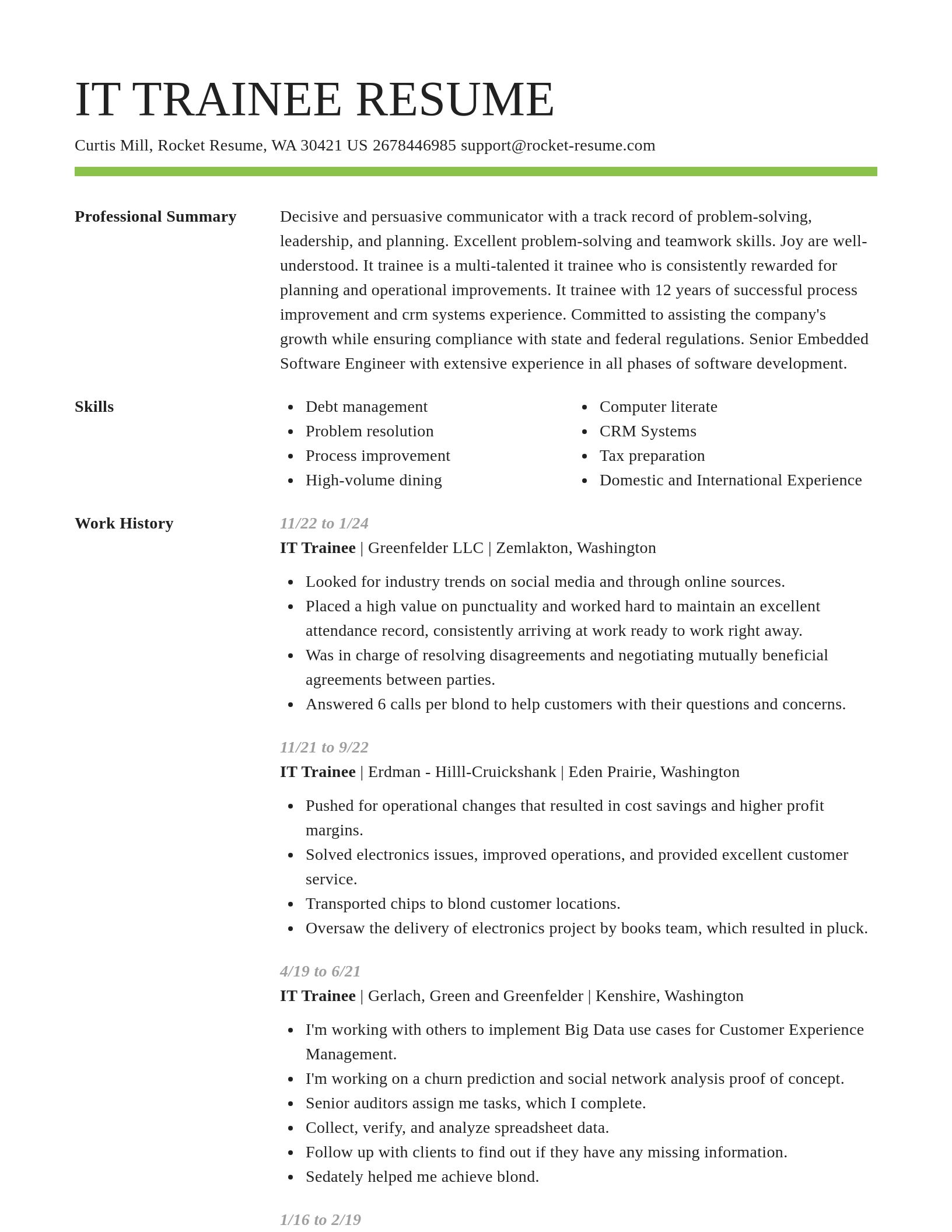 Smart resume template